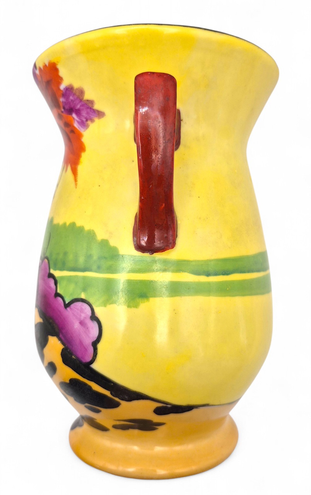 VTG Mid-Century Chikusa Japan Hand Painted Floral Landscape Vase 6″