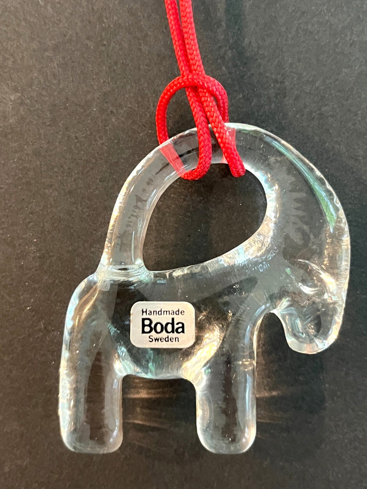 Vintage Boda Sweden Handmade Art Glass Ram Christmas Ornament in Original Box