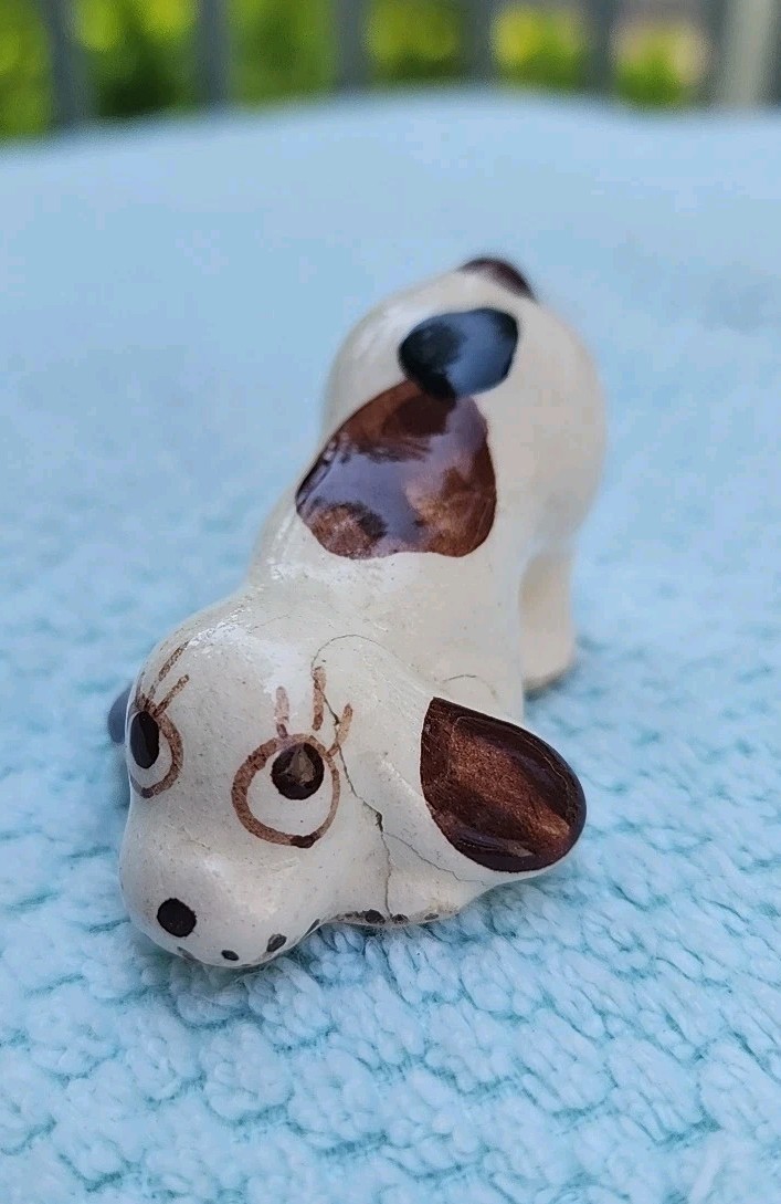 Vintage 1950’s Rio Hondo California Pottery Playful Crouching Dog Figurine