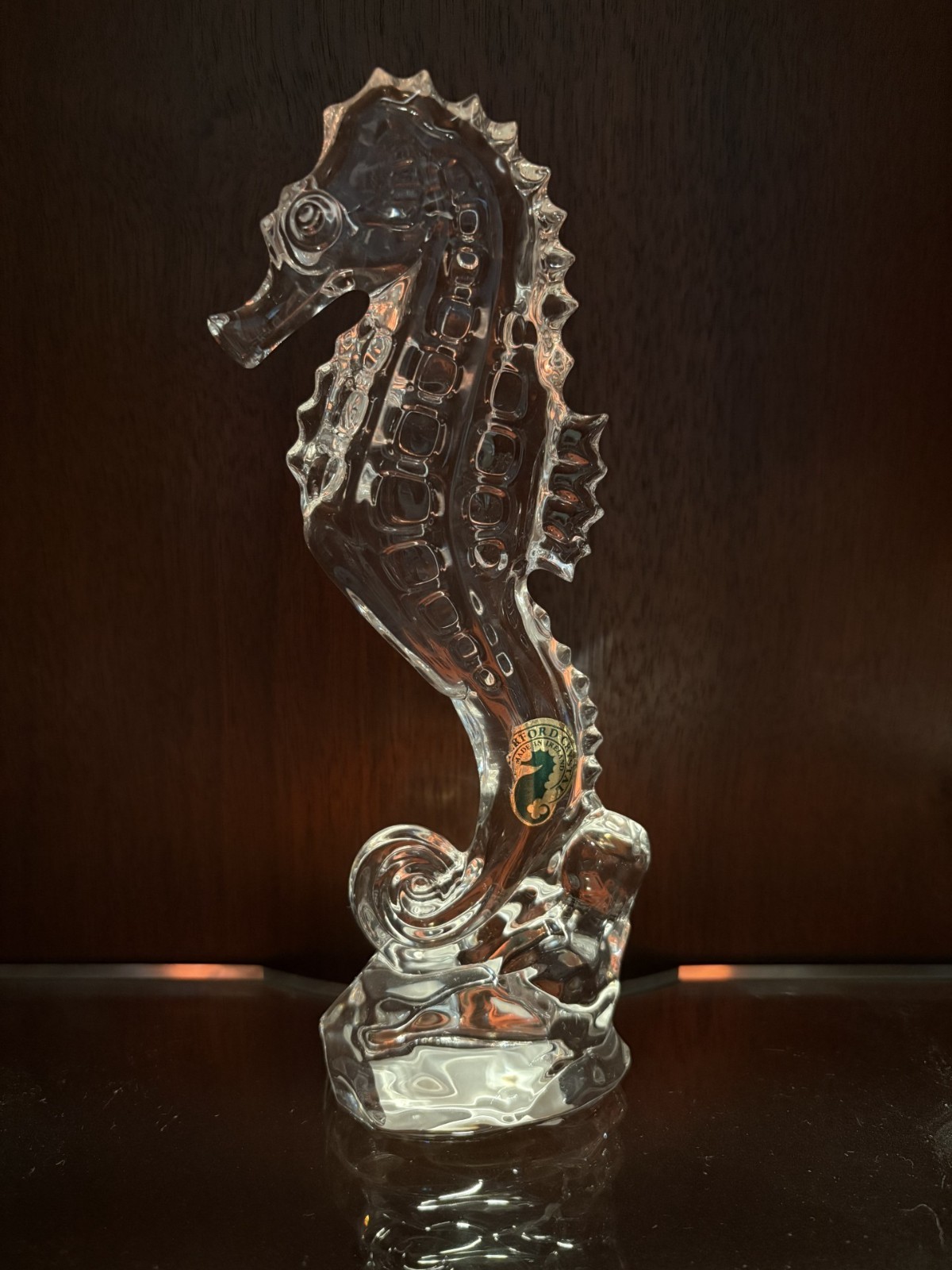 Waterford Crystal Seahorse Sculpture Statue Figurine 7″ W/BOX