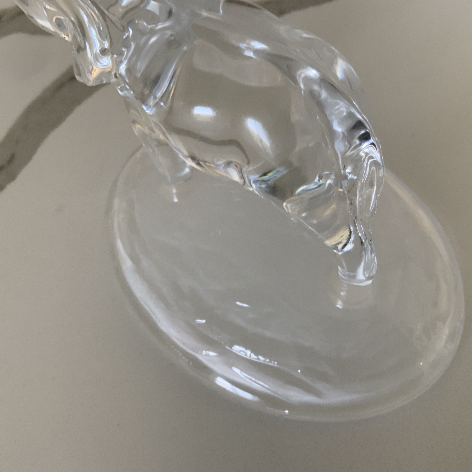 Glass Crystal Elephant Figurine Statue Sculpture Pachyderm Trunk Up Art Decor