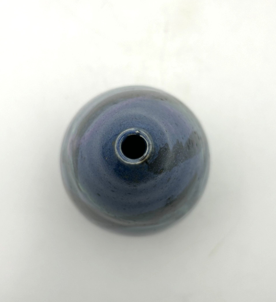 Studio Art Pottery Bud Vase Handmade Signed LaVetta Teardrop Abstract Glaze