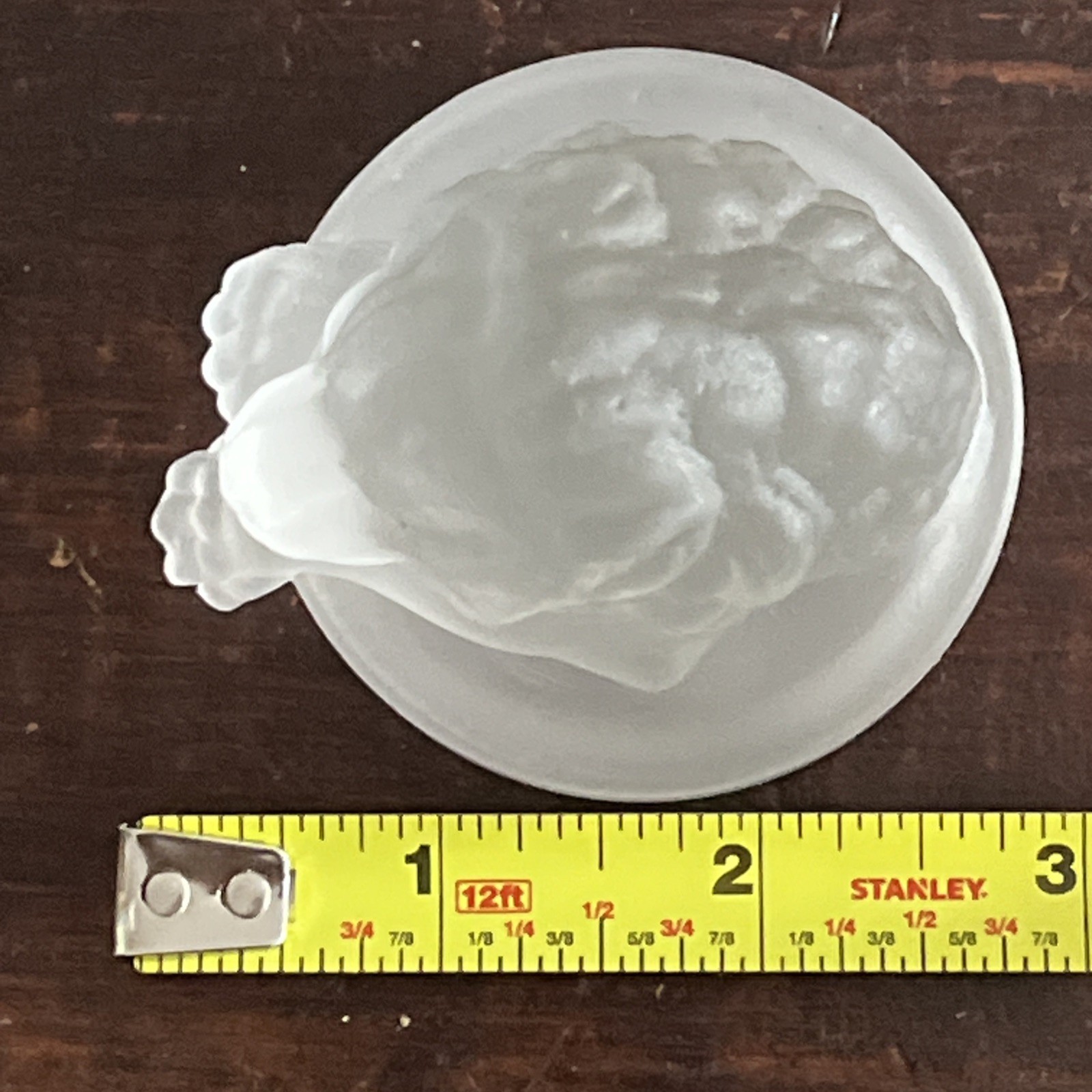 Antique Gillinder Frosted Glass Lion Inkwell Cover/Paperweight 1870’s