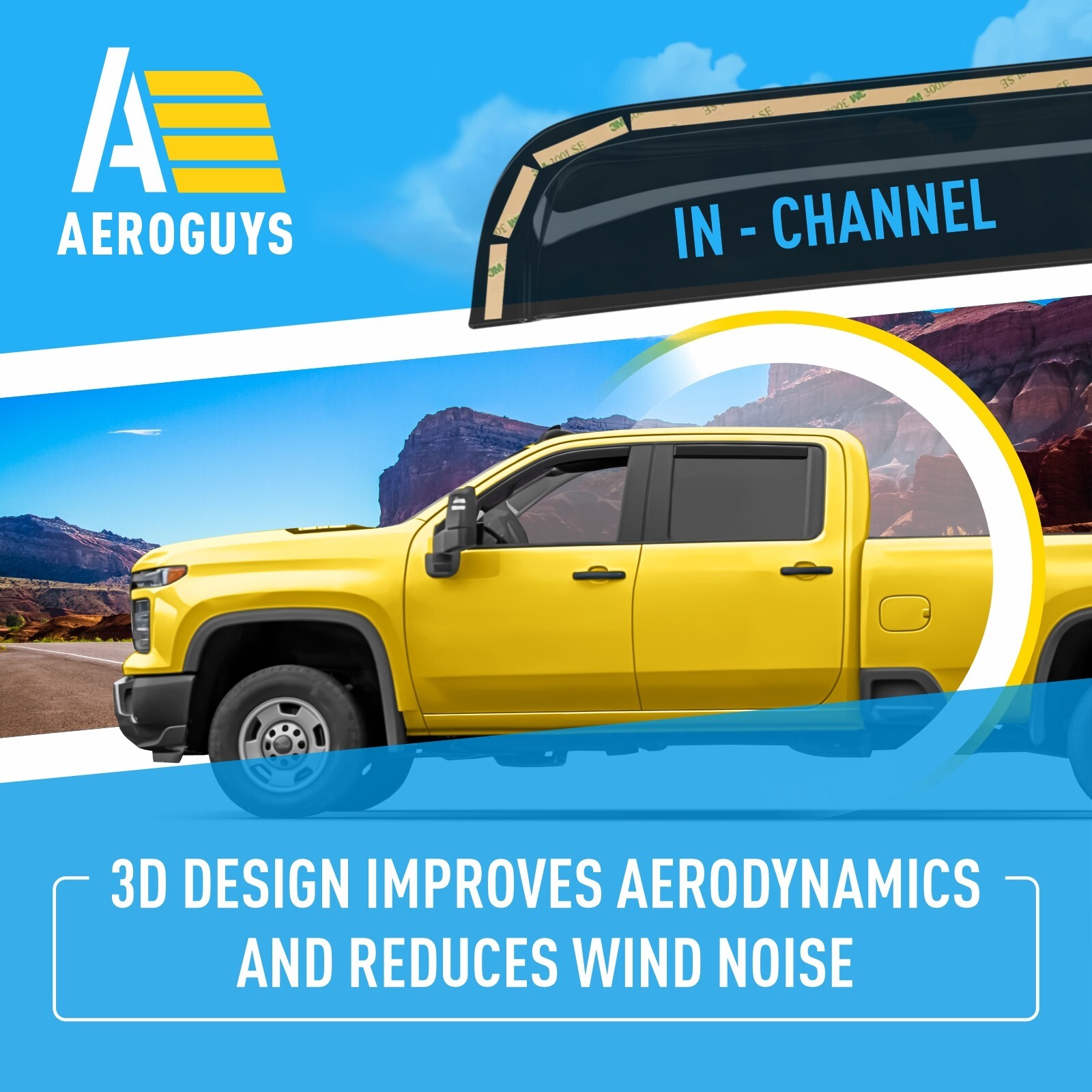 Rain Guards Vent Visors Shade for 20-23 Chevy Silverado Crew Cab 2500/3500