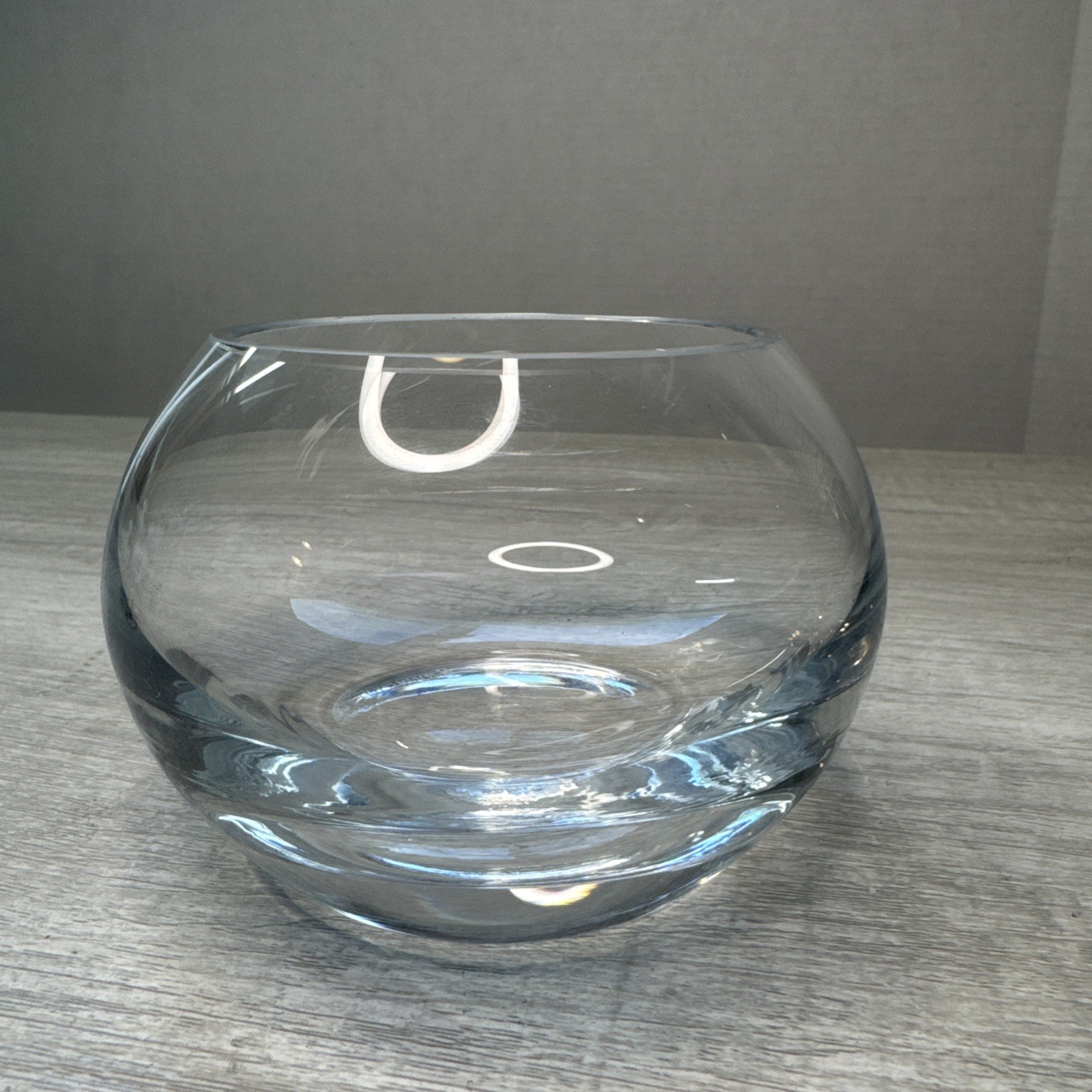Ravenscroft Round Sphere Clear Crystal Glass Vase Bowl