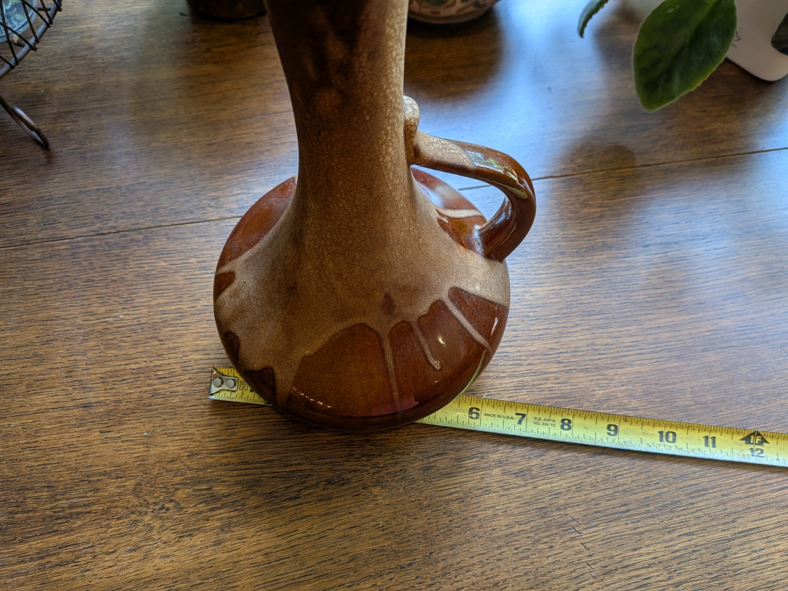 Royal Haeger Brown Lava Drip Glaze Textured Ewer Pitcher 12″ MCM Mid Century