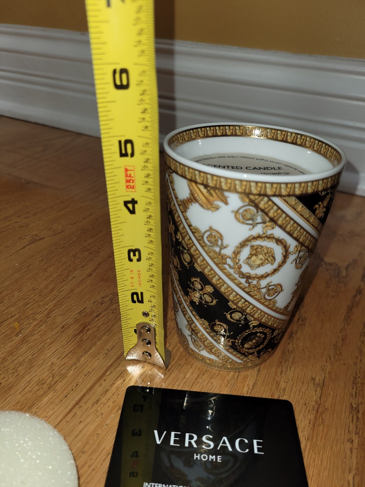 Authentic Versace/Rosenthal Porcelain Scented Candle With Lid, I Love Baroque