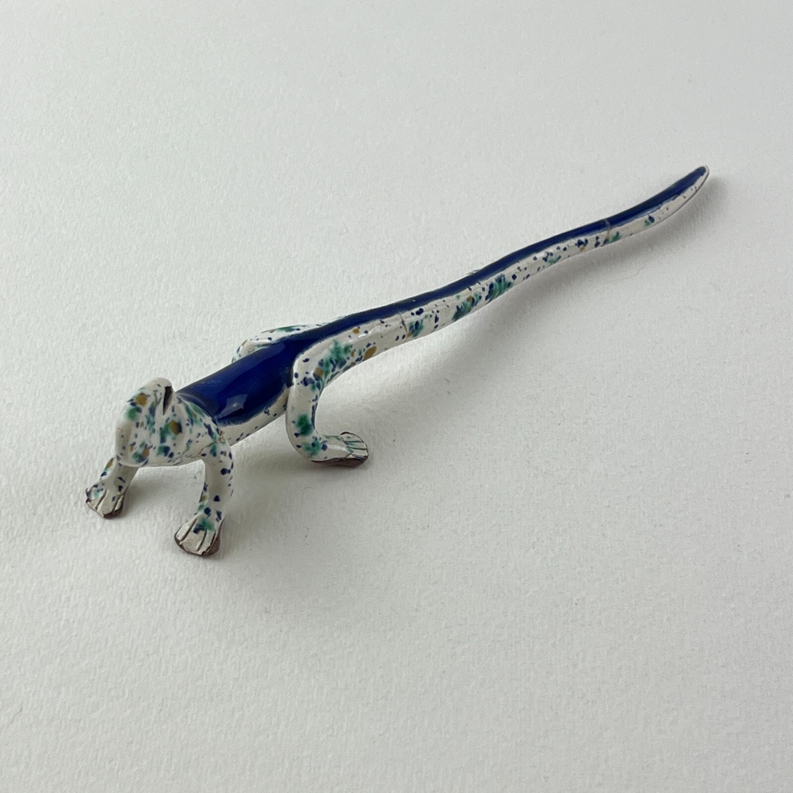Studio Pottery Lizard Figurine Artisan Sculpture Glazed Earthenware Animal Decor