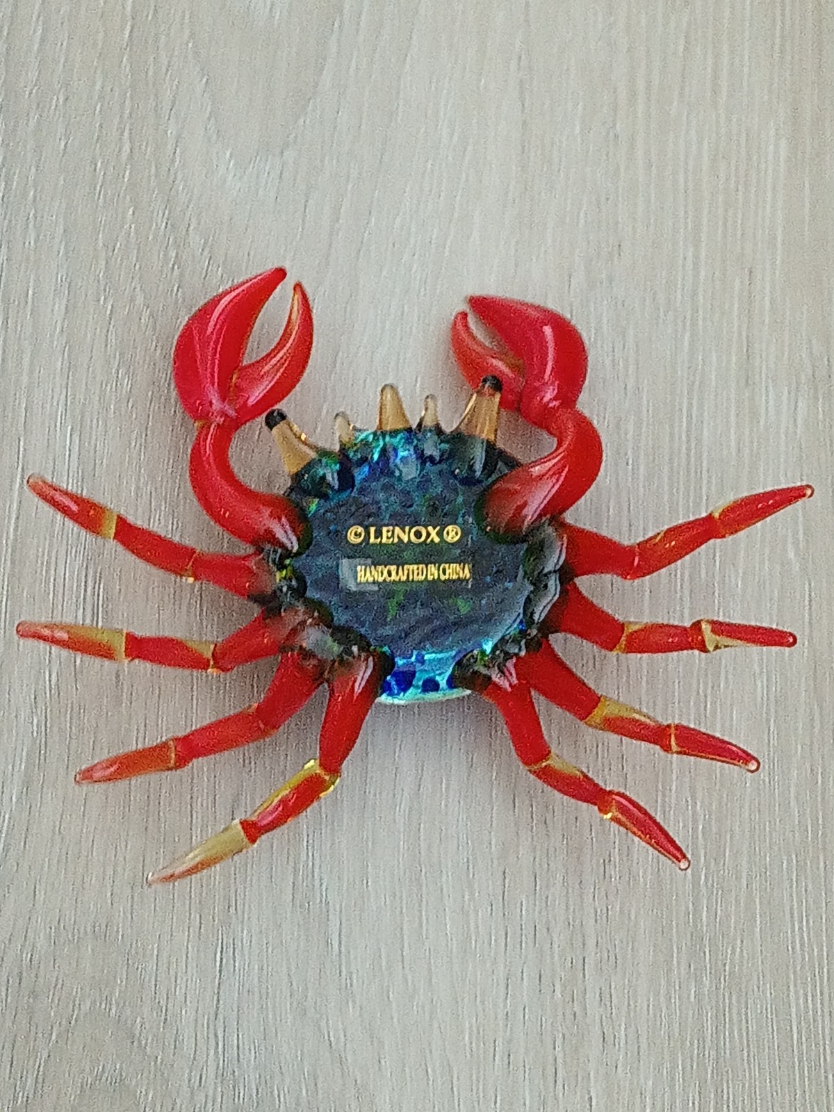 Vintage Lenox Handmade Art Glass Animal Crab Figurine Blown Glass Sculpture gift