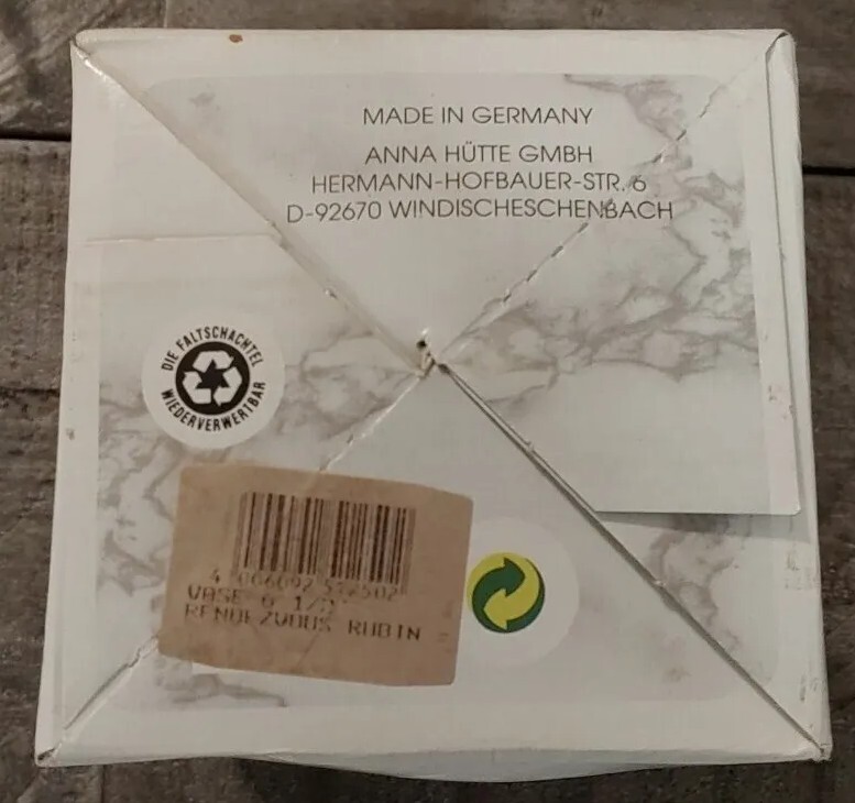 Anna Hutte Lead Crystal Vase Ruby Clear Bleikristall Rendezvous Germany Rubin