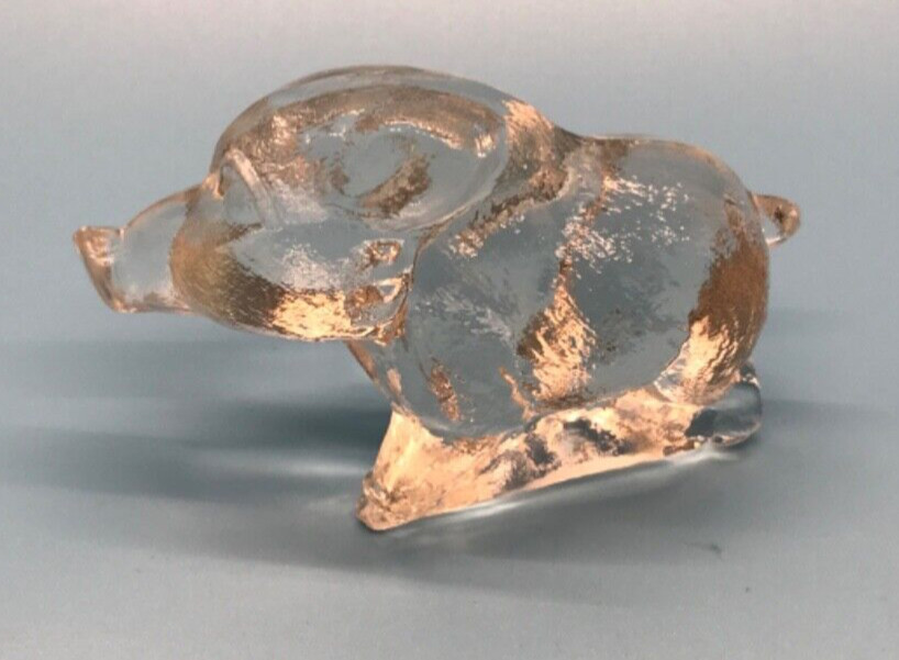 Vintage Goebel Clear Glass Pig/boar, 3 1/2” Long, 1980, Exc