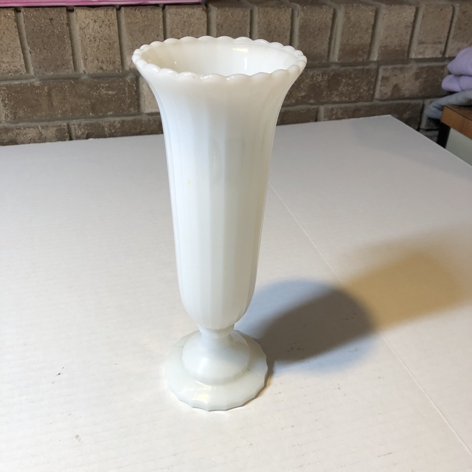 Vintage Napco milk glass vase 10″ ca. 1960’s 60s SVL