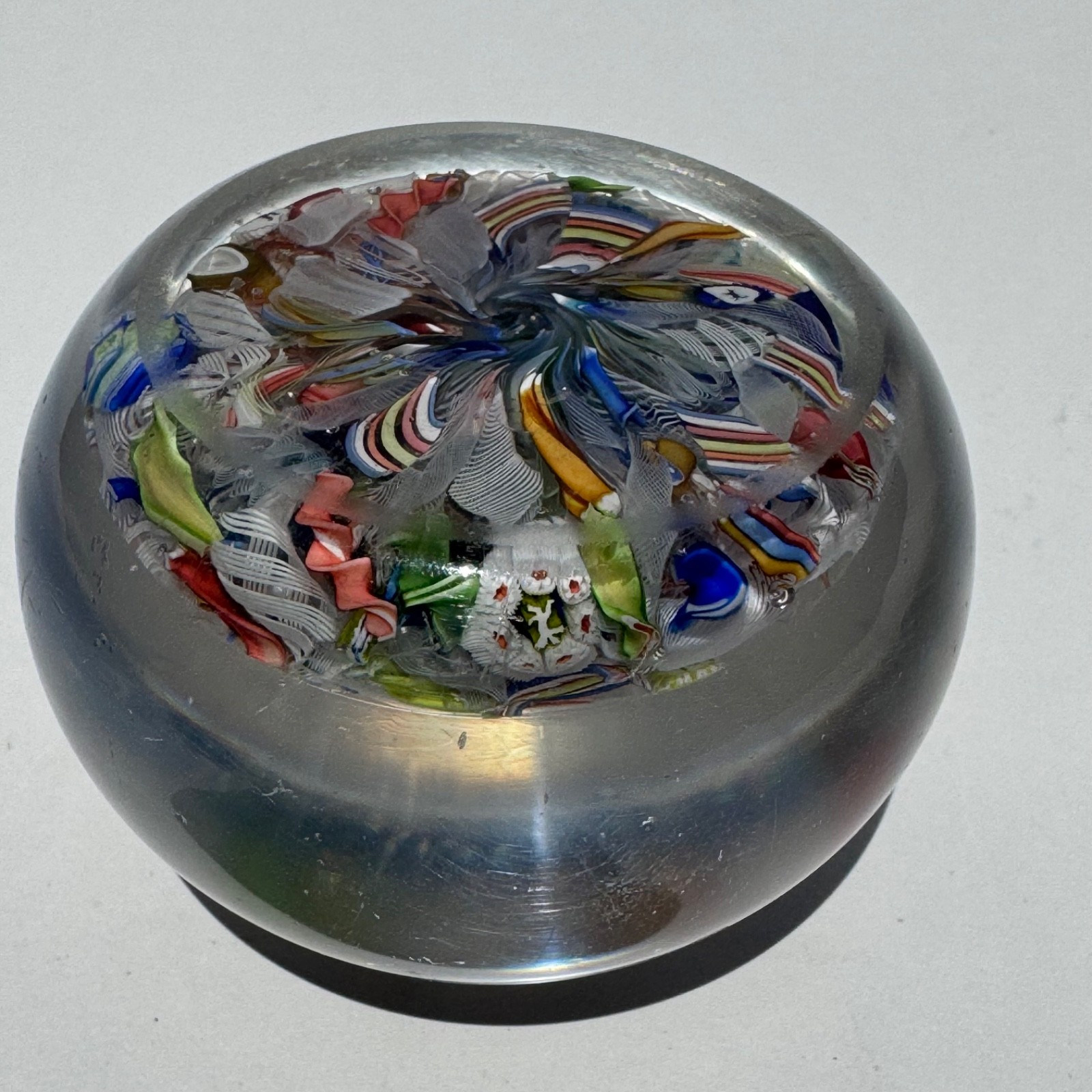 Antique Saint Louis Scramble Paperweight w/ Dancing Devil & Dog Silhouette Canes