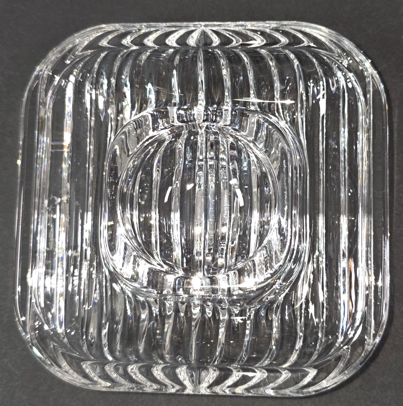 Villeroy & Boch Quadra Crystal Candle Holders Pair Modern Elegant Glass Decor