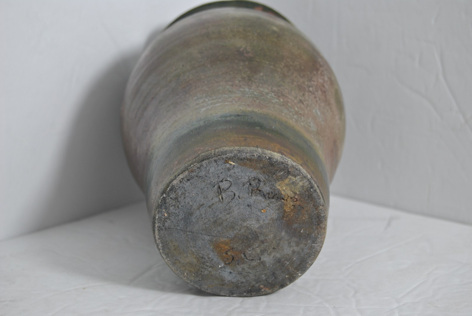 Studio Pottery Vase Hand Crafted Ceramic Stoneware Earth Tones Signed 8.25 in