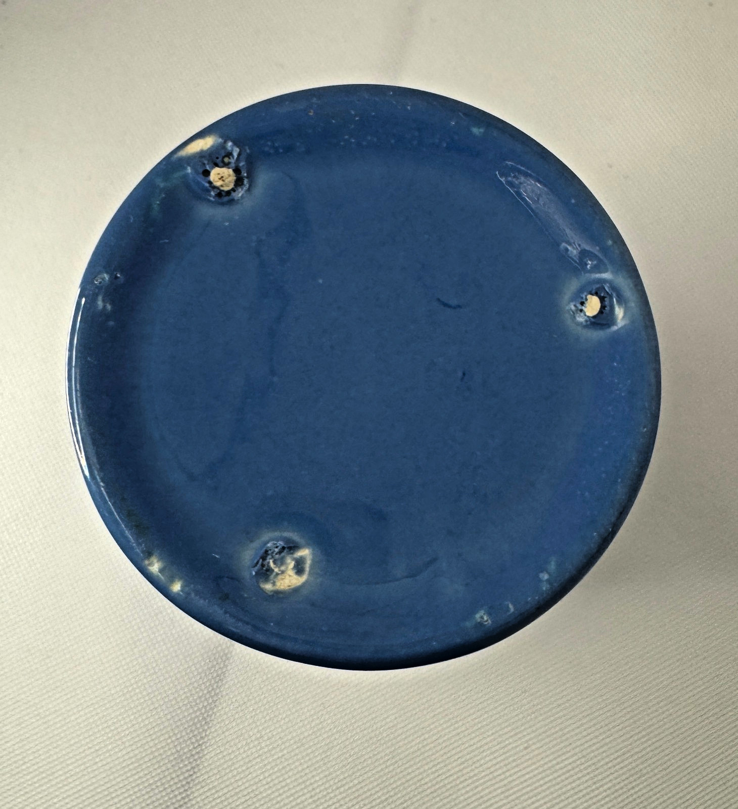 Vintage Bauer Pottery 6″ Blue Ring Ware Vase – EXCELLENT CONDITION