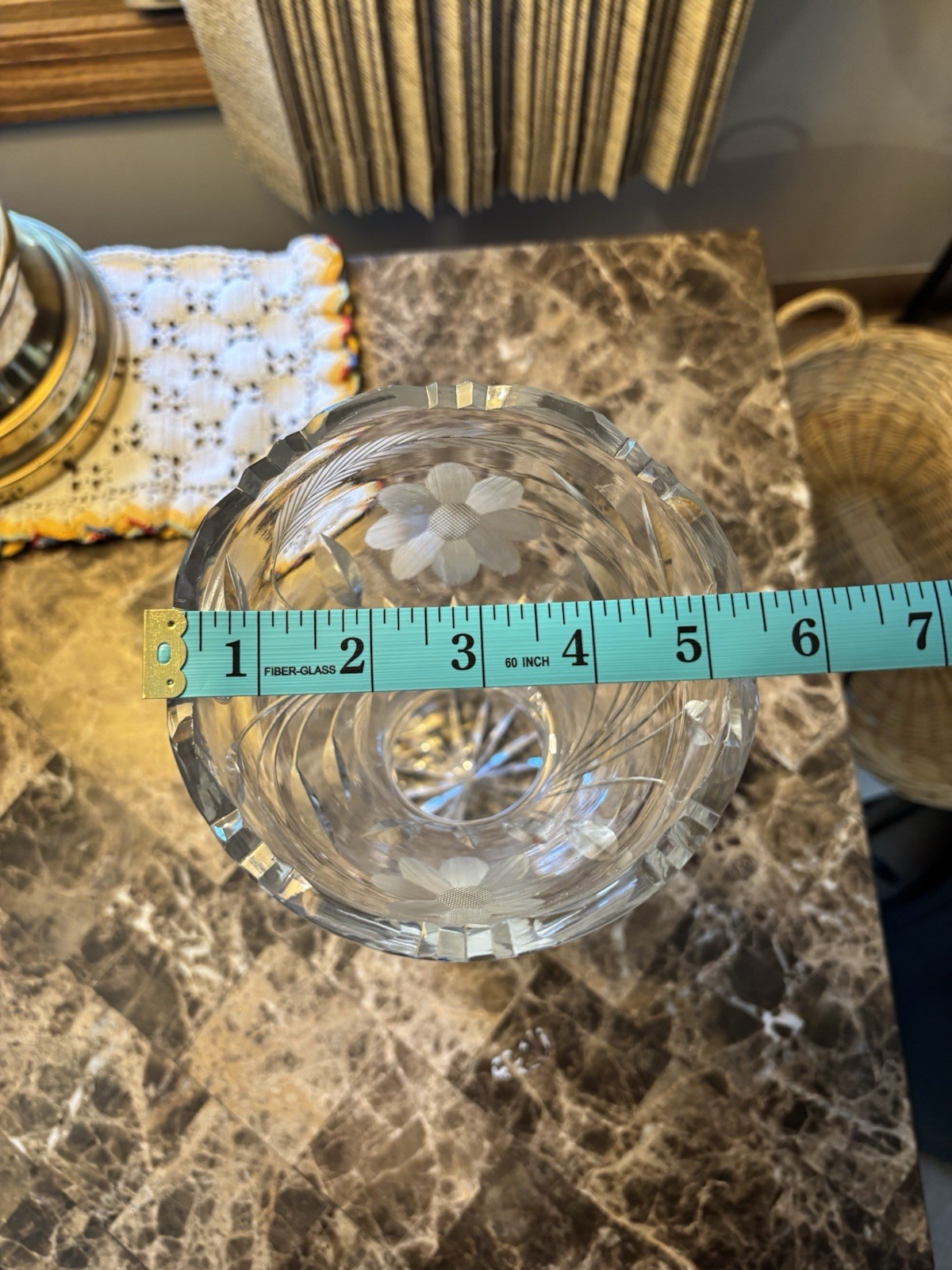 Vintage Brilliant Cut Heavy Crystal Corset Style Vase