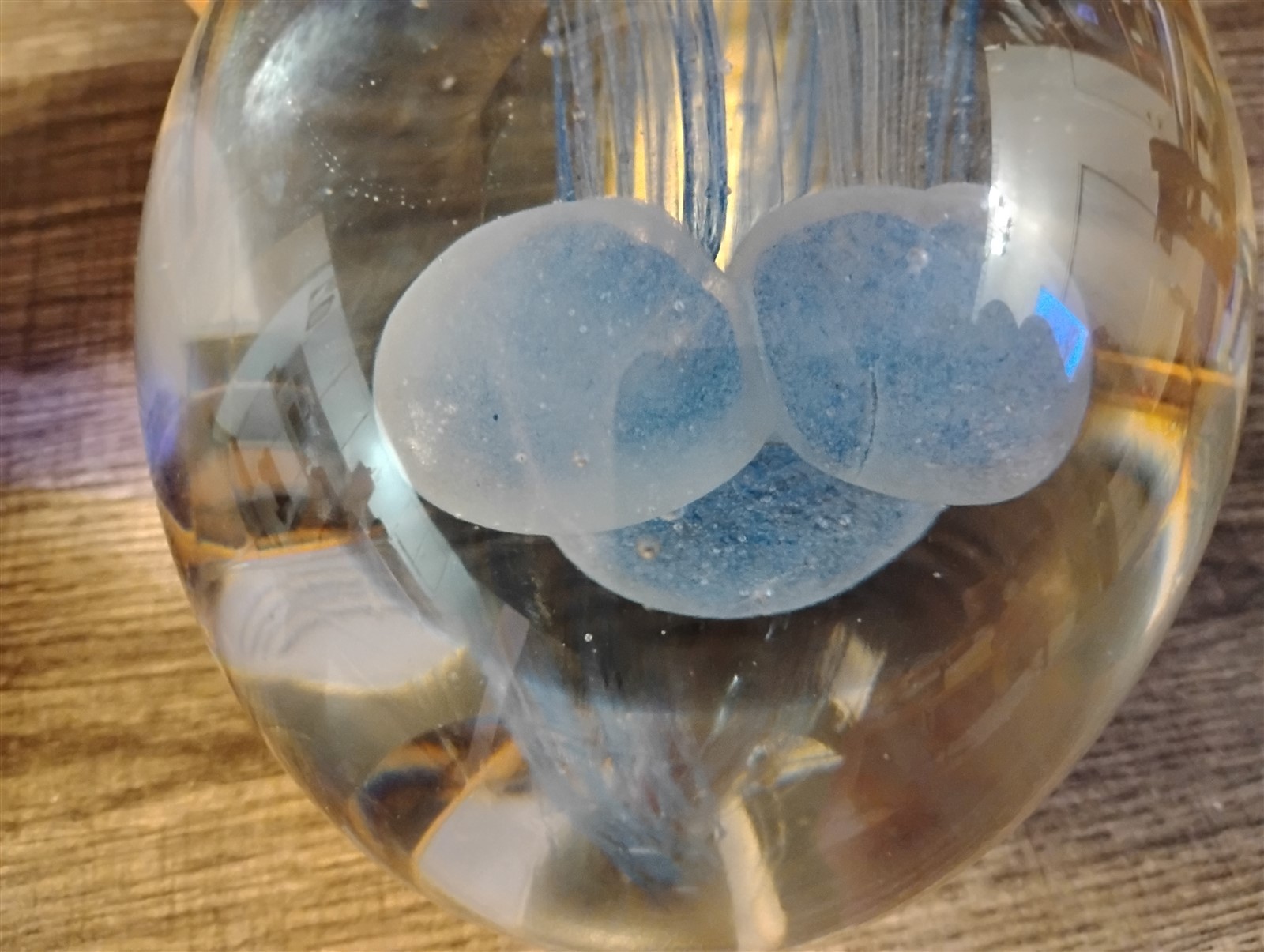 Large and Heavy Triple Jellyfish Glass Paperweight 7″ Tall 5″ Wide 8lb 3 Jellies