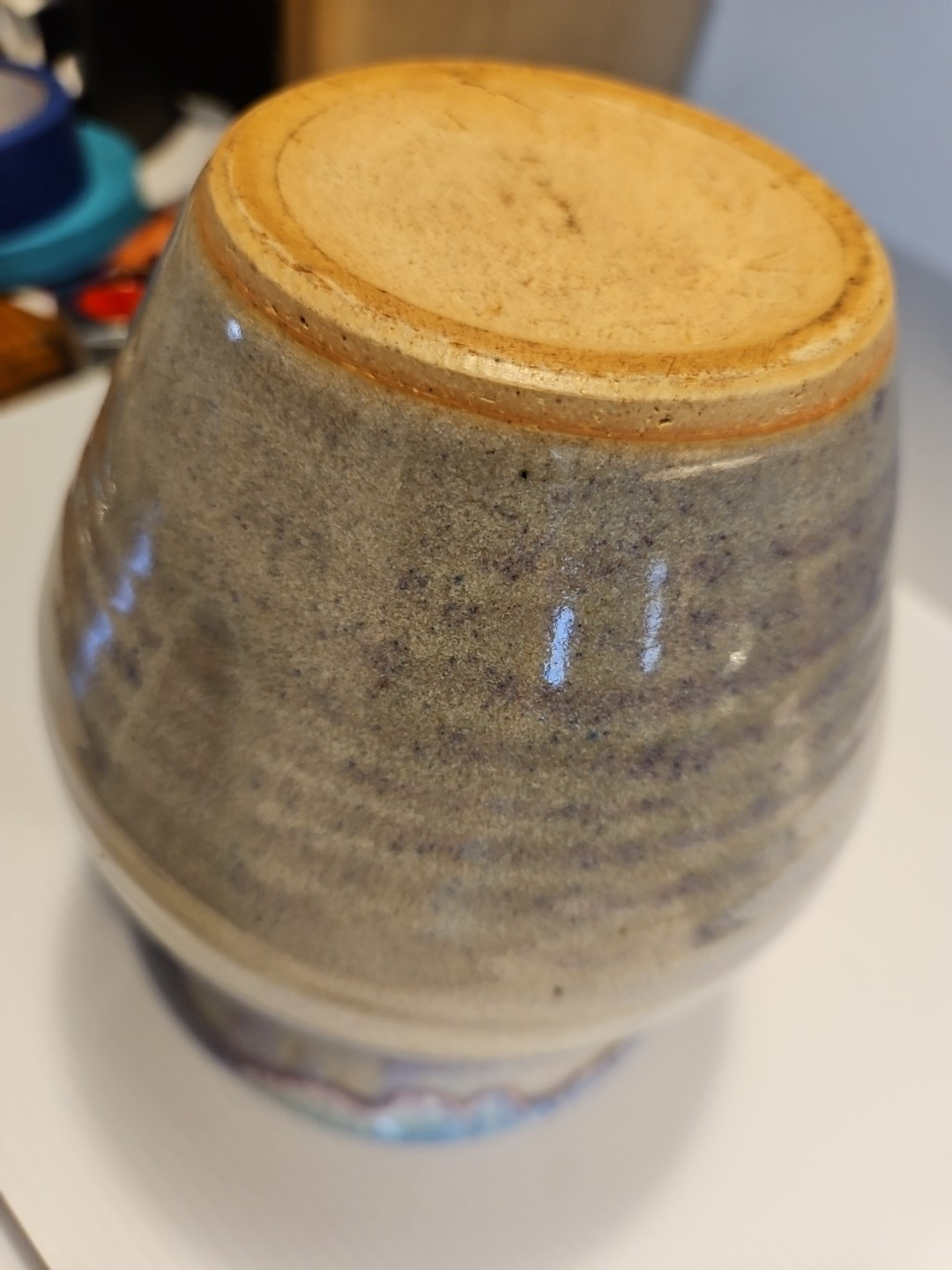 Blue Drip Studio Pottery Vase By Alun Ward Blue Ridge Va 2006 Vintage EUC