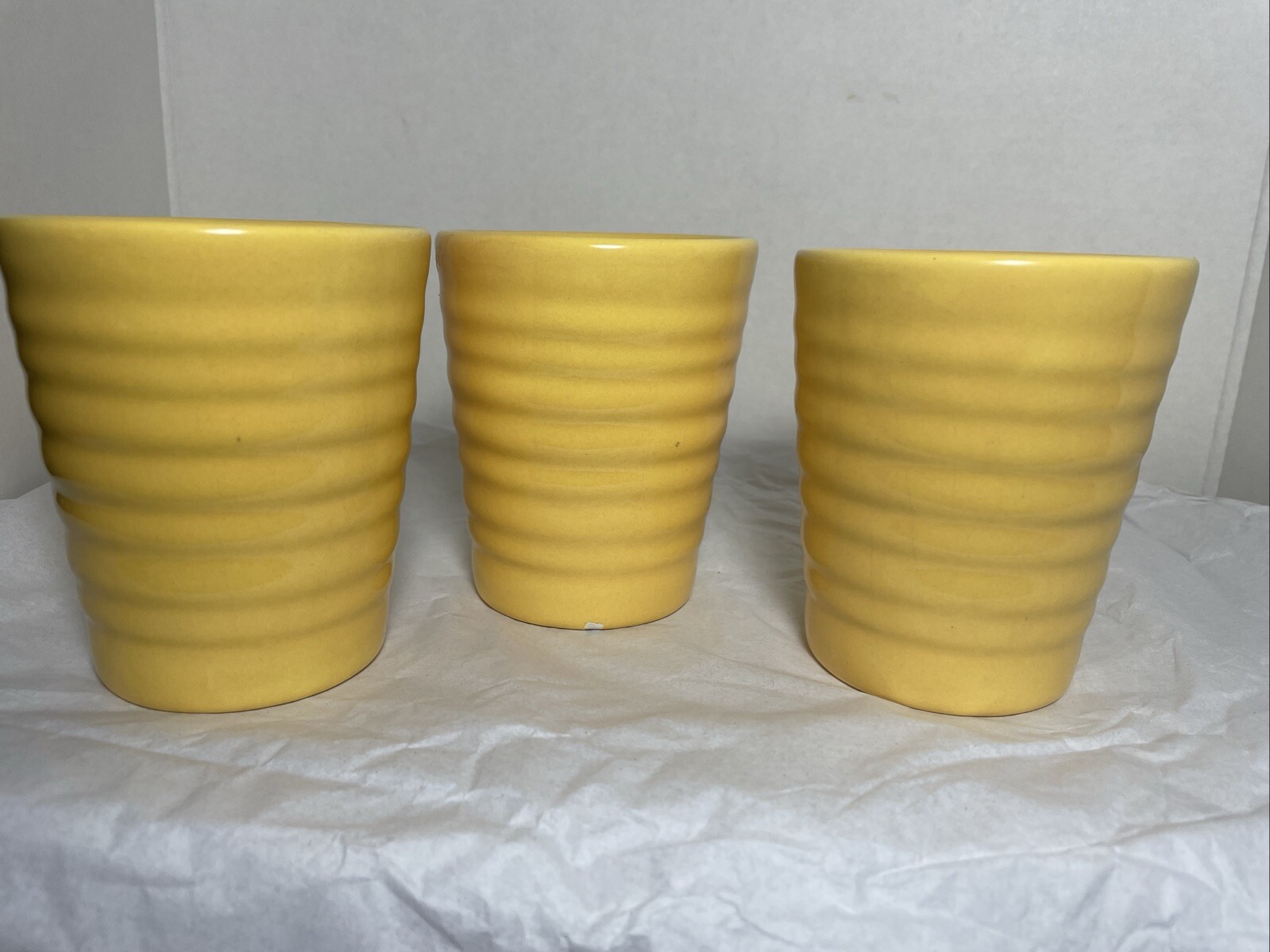 Vintage Bauer Pottery Ring Ware Yellow Tumbler 4”