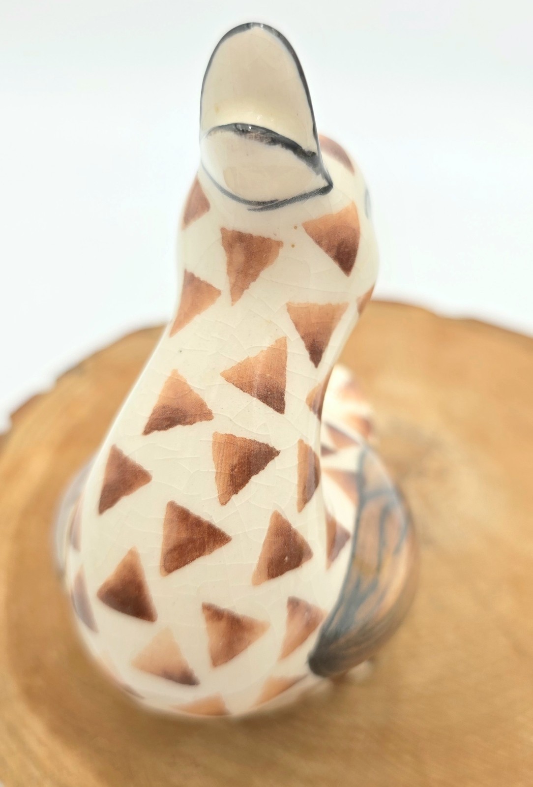 Polish Pottery Goose Figurine Hand Painted Duck Folk Art Ceramic VTG