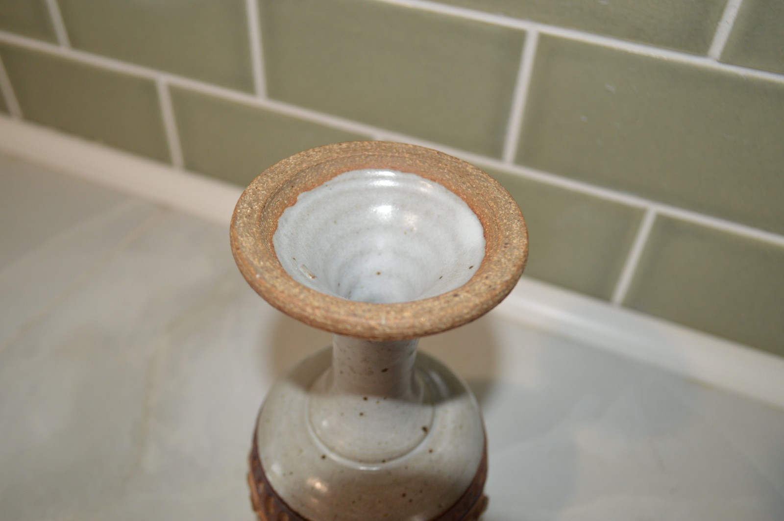 Down To Earth Art Pottery Ed Schrock Biblical Goblet Doxology brown grey