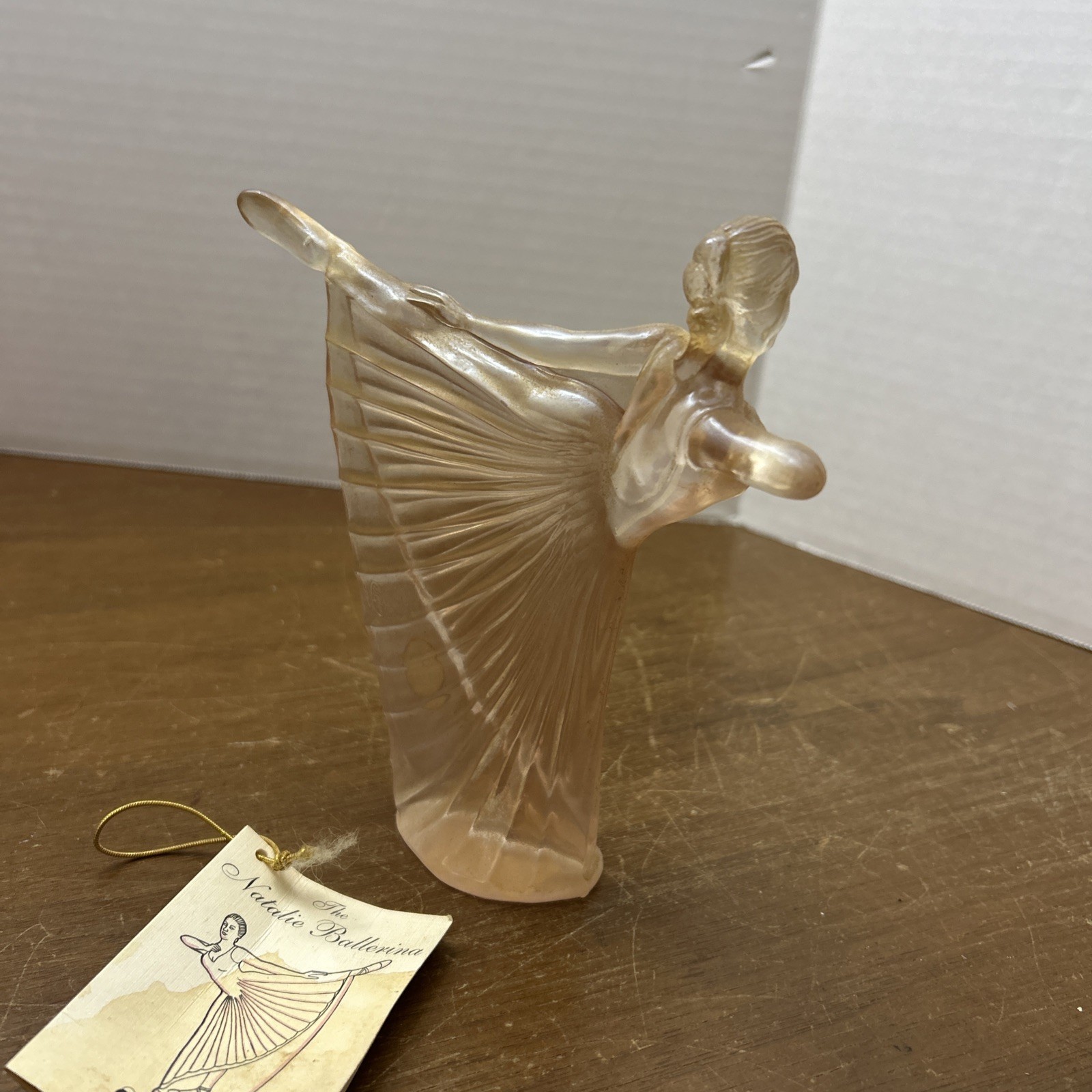 Fenton Vintage Lady Natalie Pink Iridescent Glass Ballerina Figurine