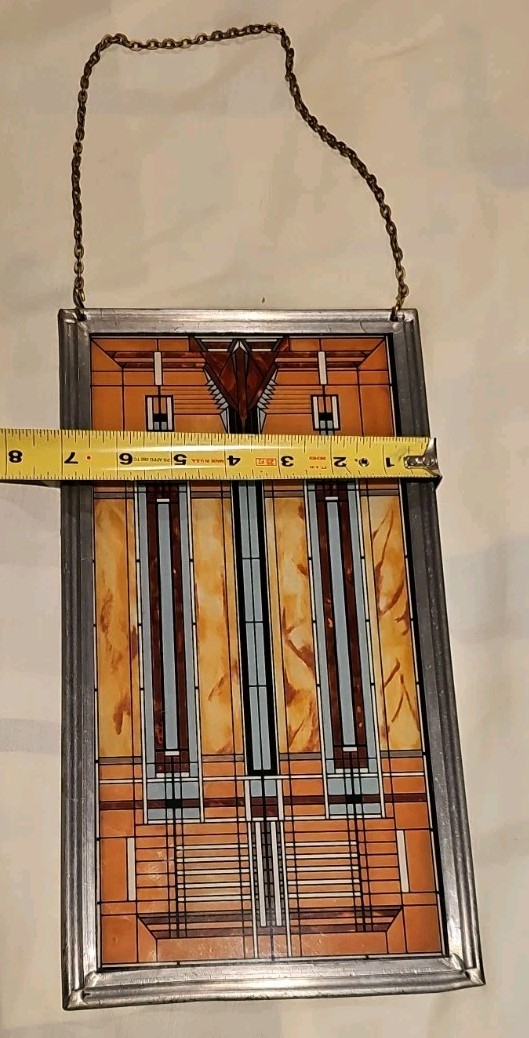 Frank Lloyd Wright Collection Oak Park Bradley Skylight Stained Glass 13″ x 7″