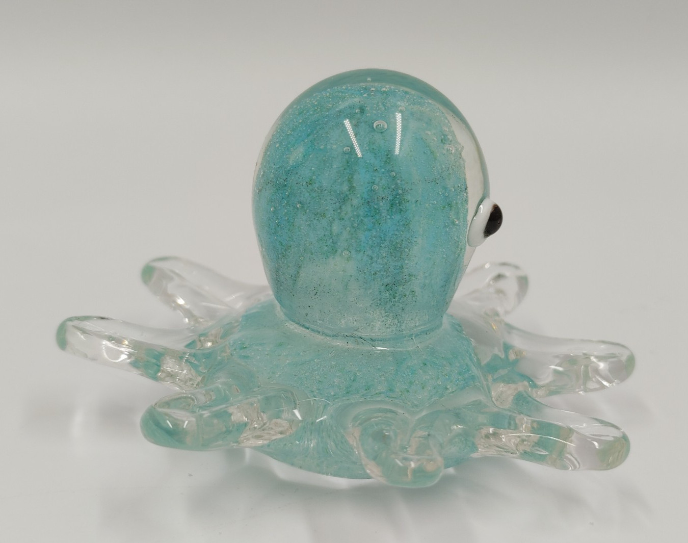 Glass Octopus Figurine / Paperweight Hand Blown Art Glass 2″ X 3″ Oceanic Decor