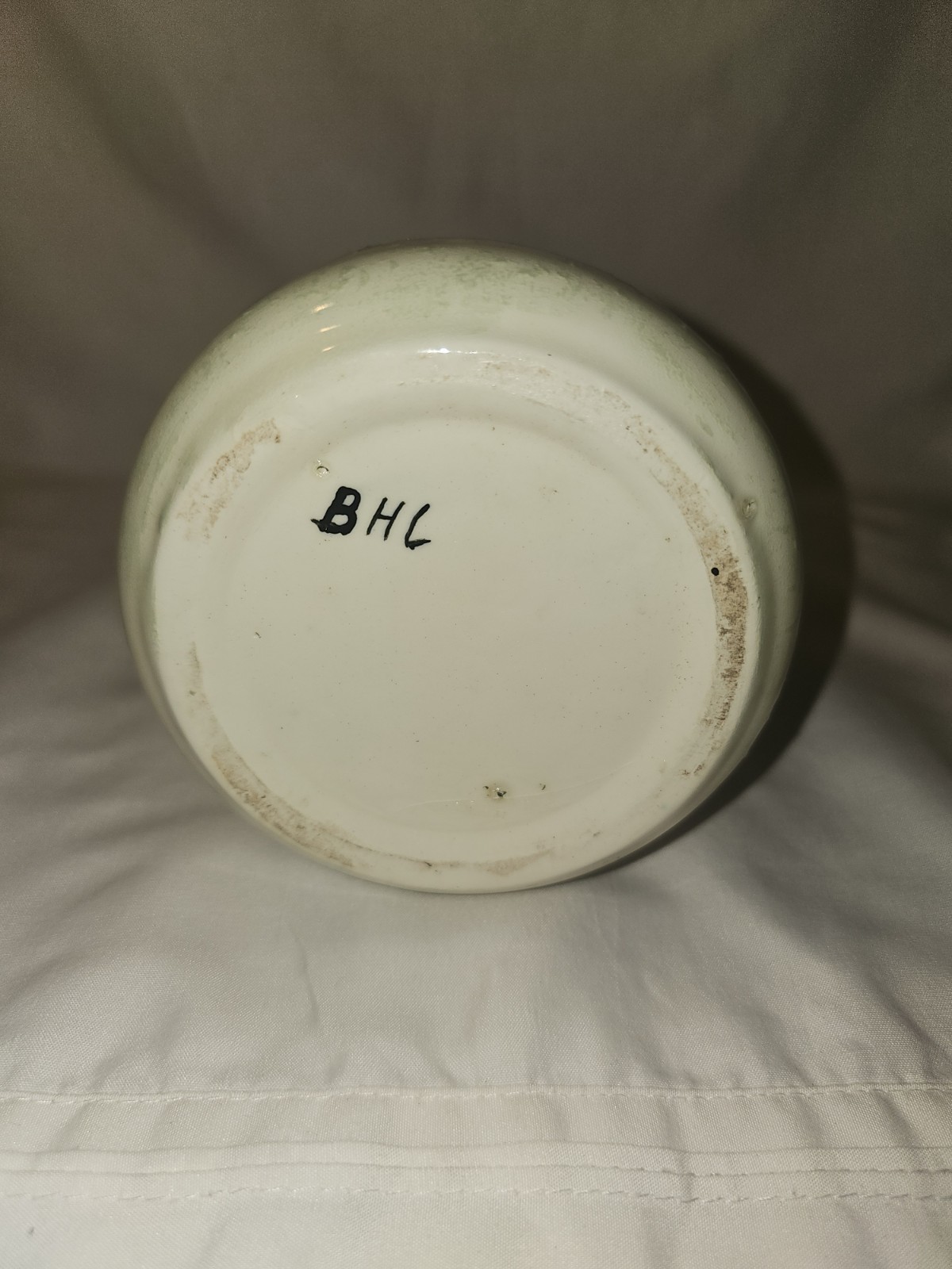 Vintage Handmade Ceramic Pottery Vase, 1970-1990’s Signed Fruit Floral