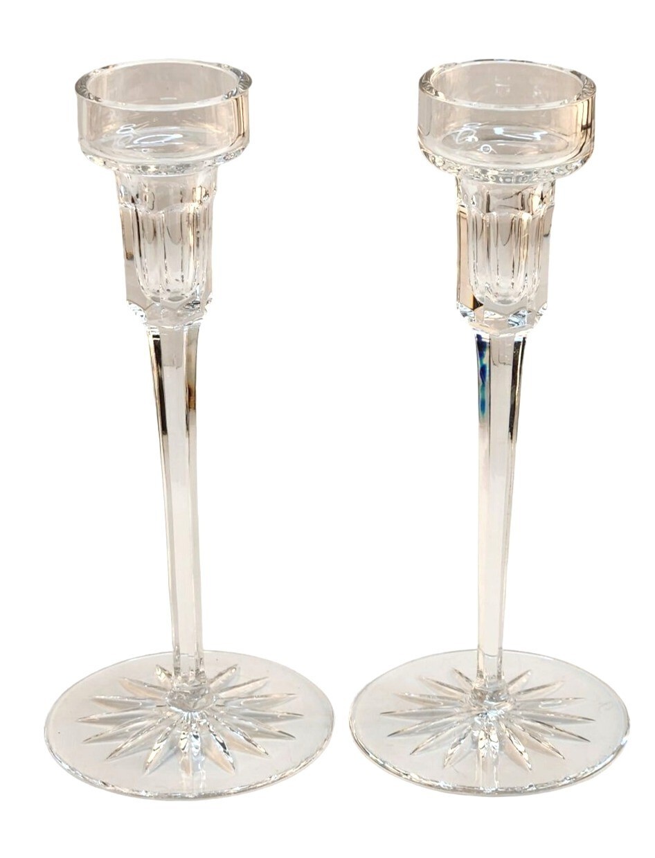 Crystal Candlestick Holders Rogaska Richmond 8″ tall Set of 2