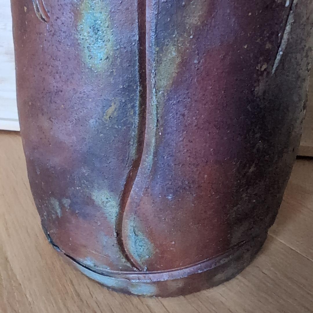 Bizen Ware Isezaki Mitsuru Mimi Tsuki Hanaike Flower Vase Kiln Variation