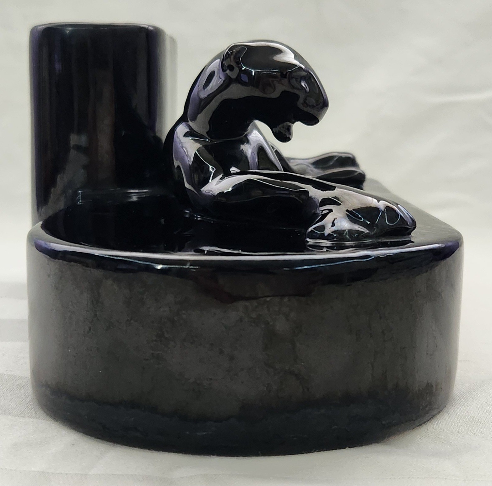 Royal Haeger R638-L Black Panther Cat Planter Bookend Vintage Very Rare Find