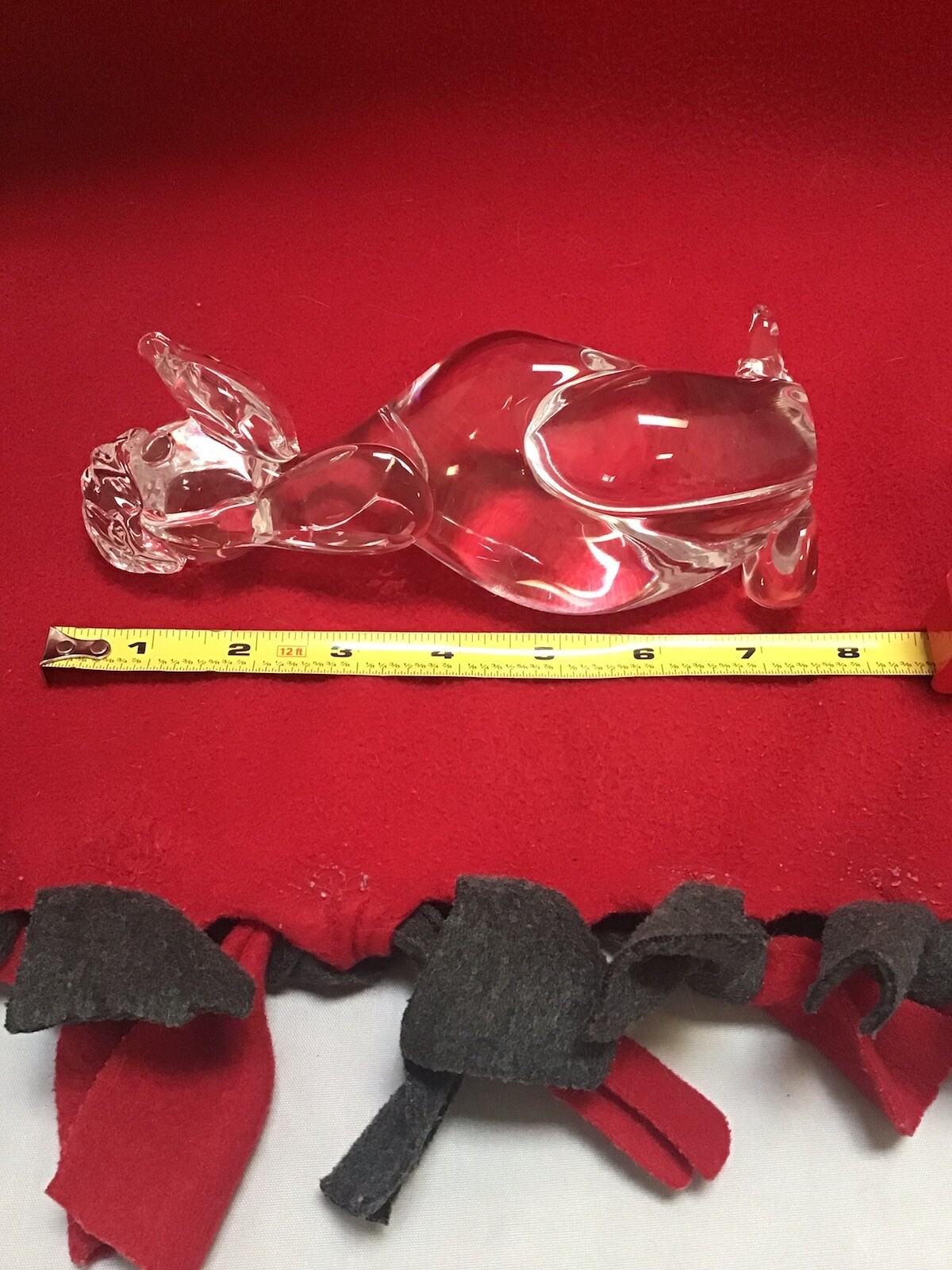 Crystal Art Glass French Poodle Dog Large Paperweight Figurine 8″ Tall Vintage