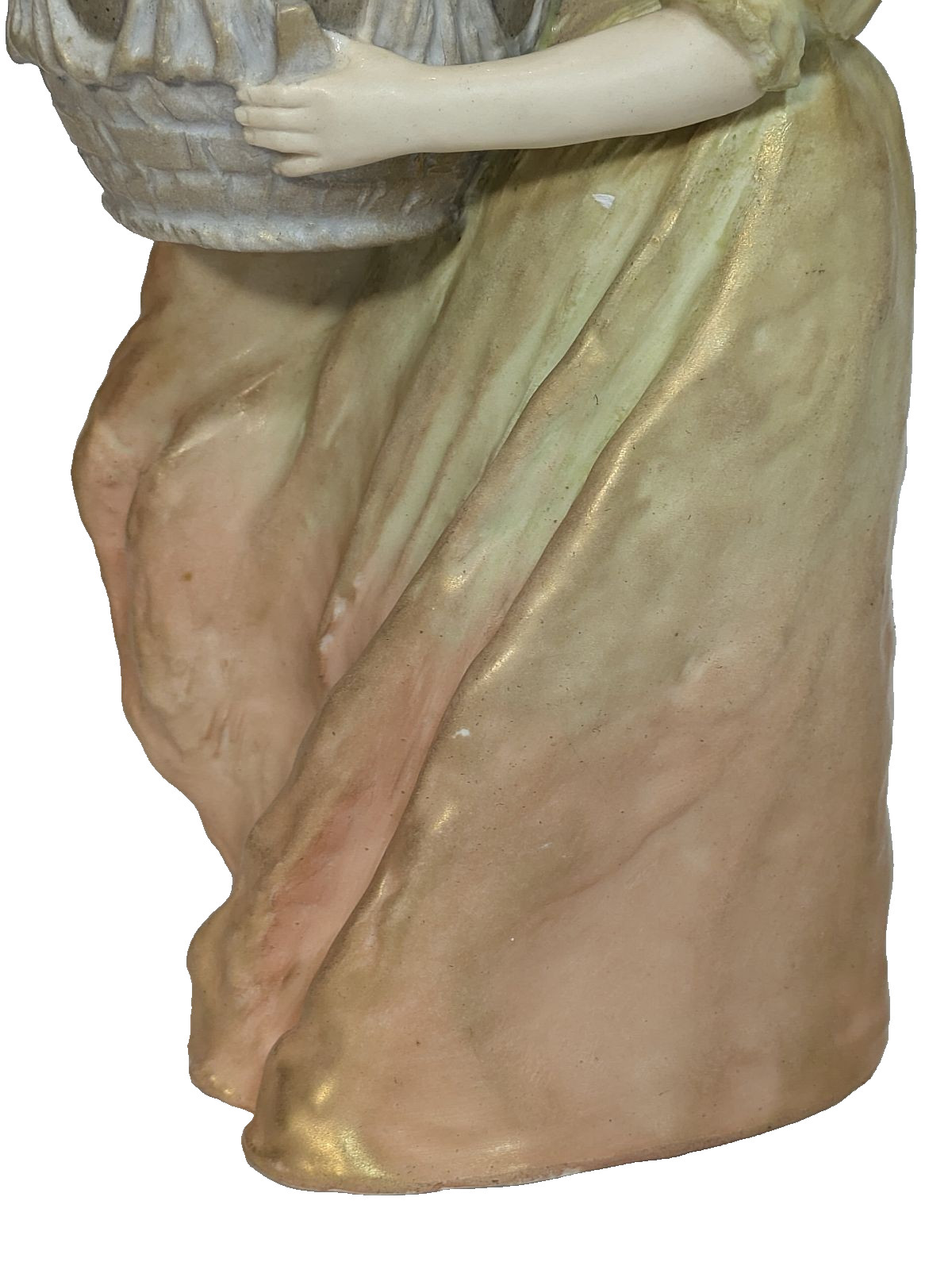 Antique Bohemian Figurine Lady with Tub, Made in Austria