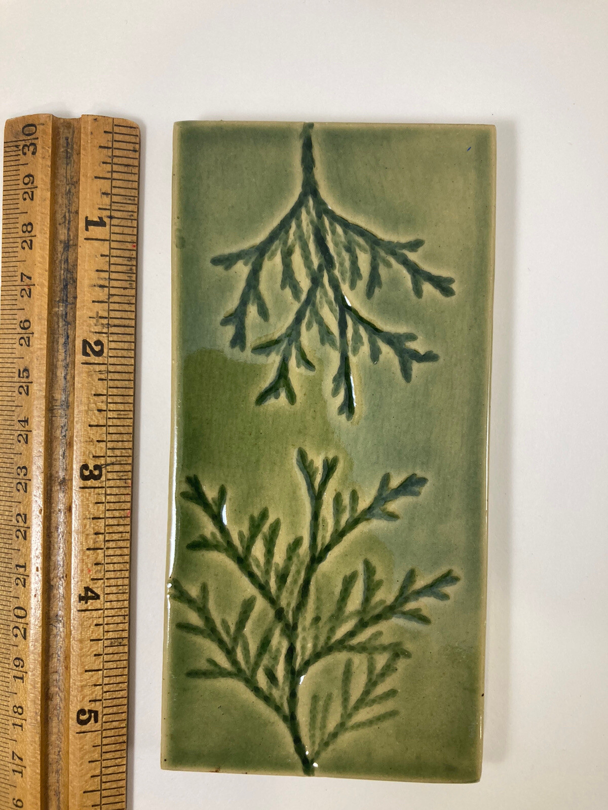 Studio Pottery Tiles Ceramic Green Nature Mosaic Leaf Leaves Tree, 2.5 – 5”