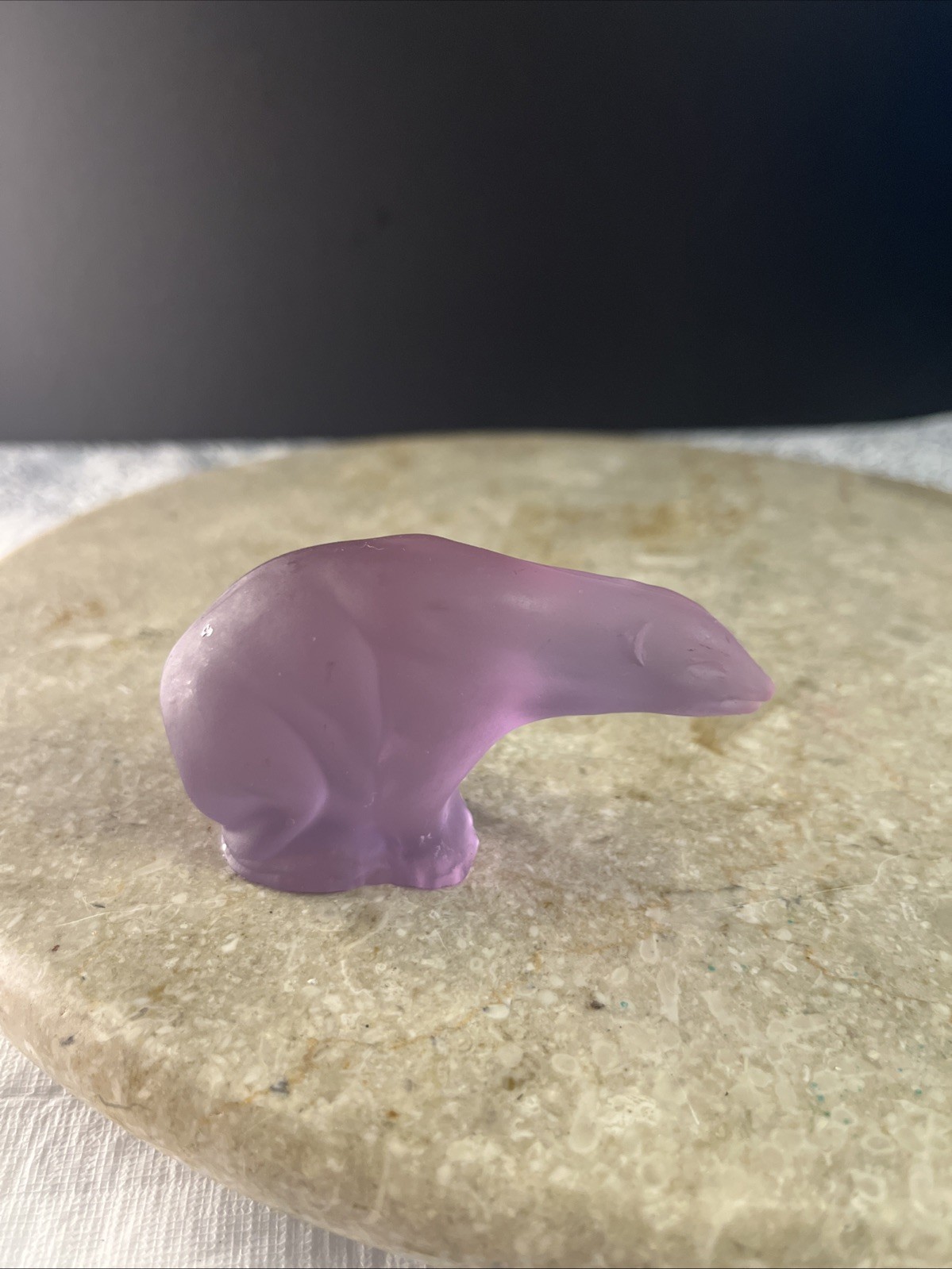 Czech 3.5 Molded Glass Neodymium Polar Bear Figurine Changes Color