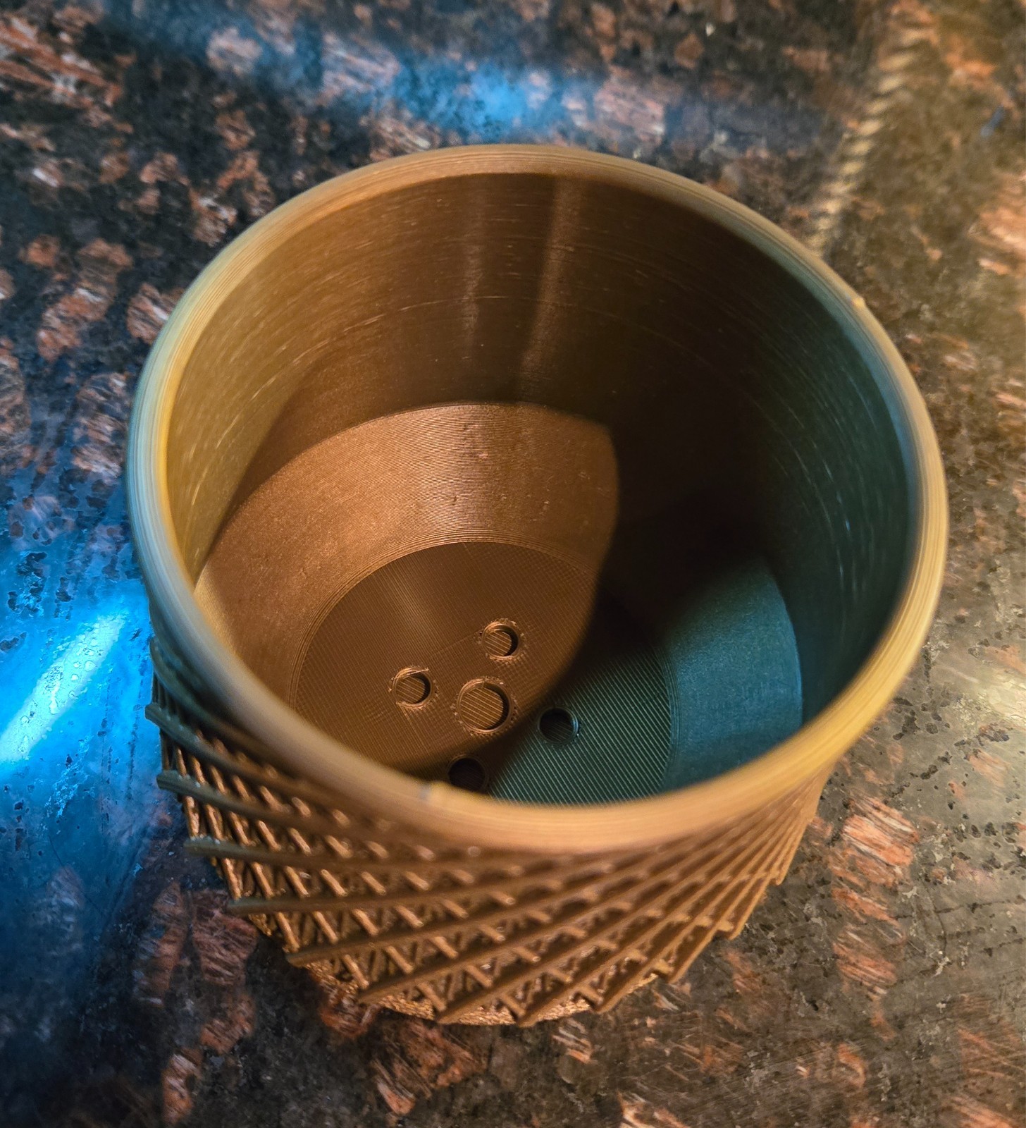 80mm 2 pc Planter Bronze Color 3D printed “kairo”