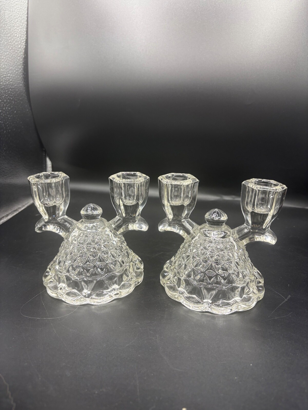 Imperial Class Co Pair of Double Candle Holders Mold #749 Katy Laced Edge