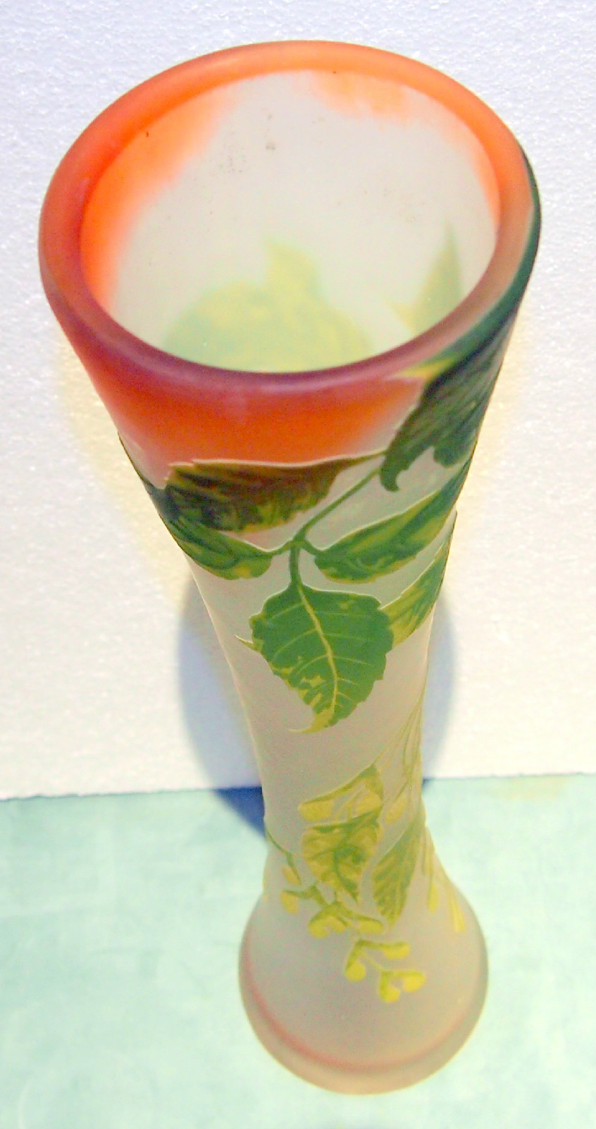 EMILE GALLE C 1910 ORIGINAL CAMEO GLASS GRAND VASE DESIGN HEIGTH:22.5 “