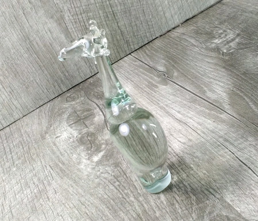 Murano Style Art Glass Home Decor 4 Crystal Figures Swan, Pig, Owl, Giraffe