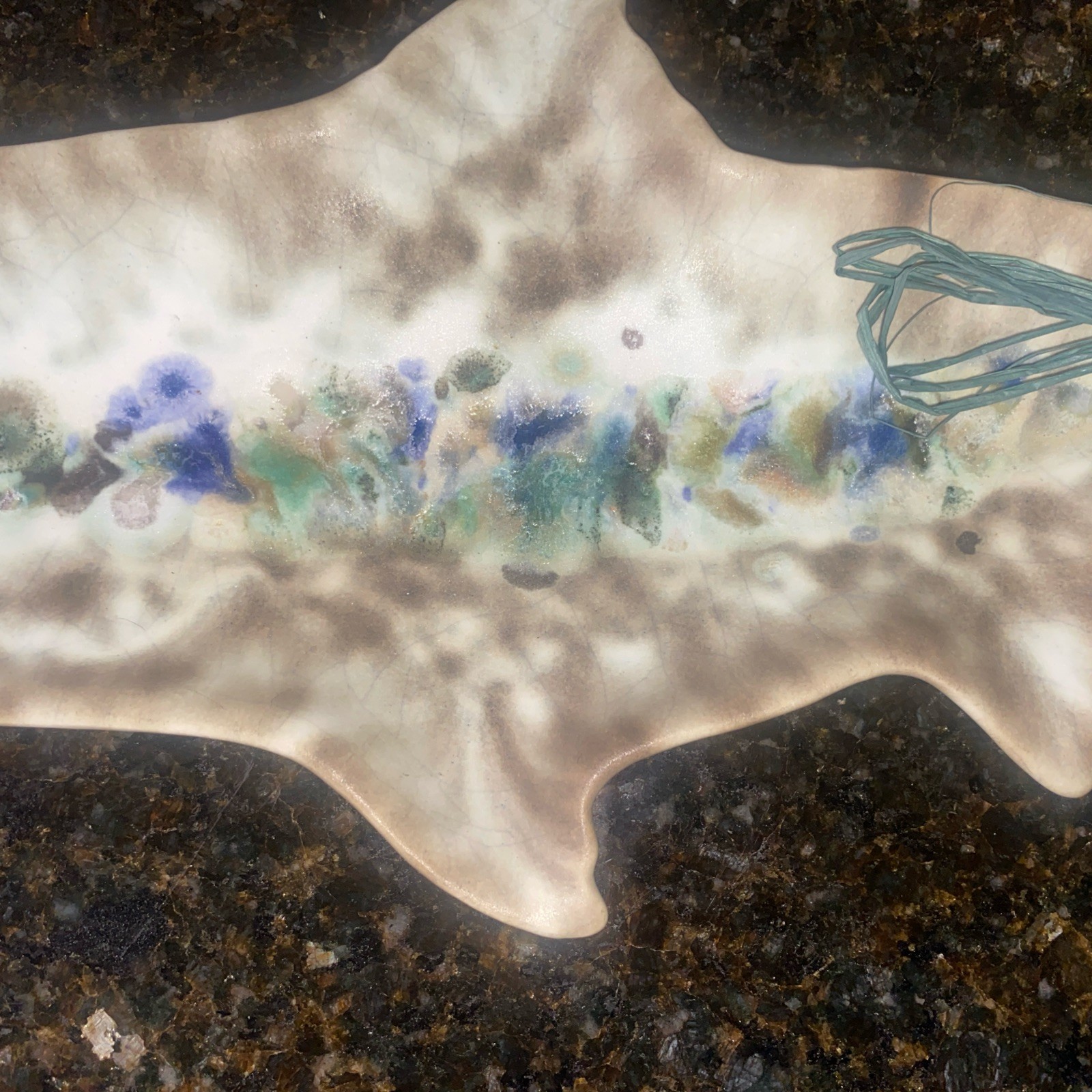 Ouray Glassworks Sam Rushing Signed Rainbow Trout Platter Ceramic/melted Glass