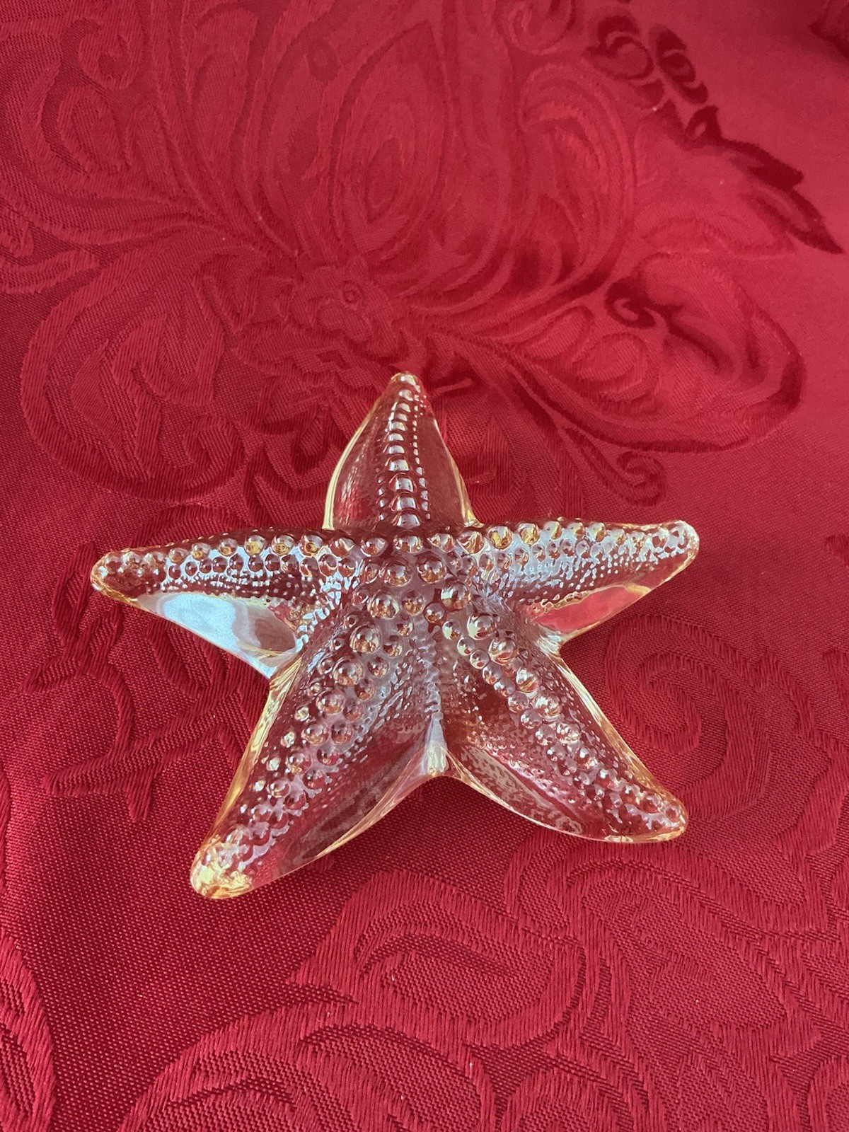 NIB FLAWLESS Exquisite LALIQUE France Glass Crystal OCEANIA Gold STARFISH Figure