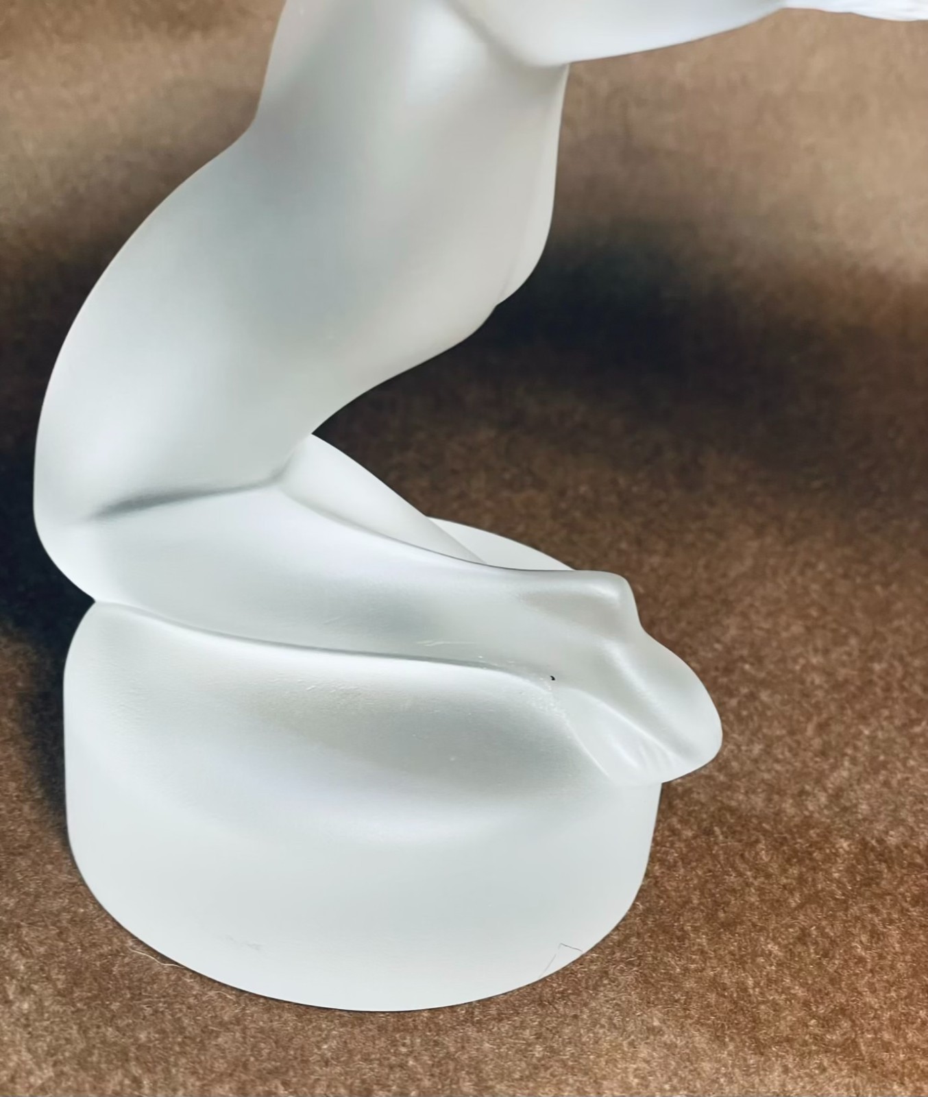 Lalique France Frosted Crystal “Chrysis” Nude Woman Figurine Signed Vintage 5″