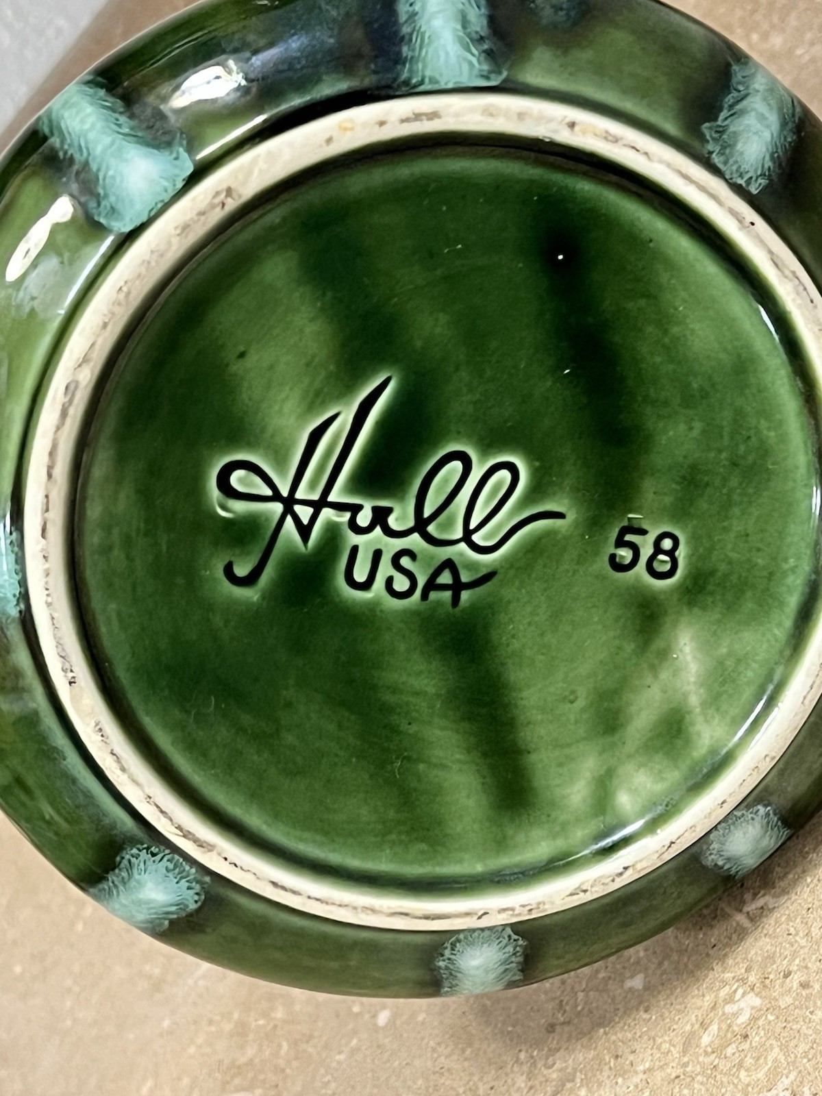 Hull Art Pottery Continental Evergreen MCM Vase #58 Mid Century Green