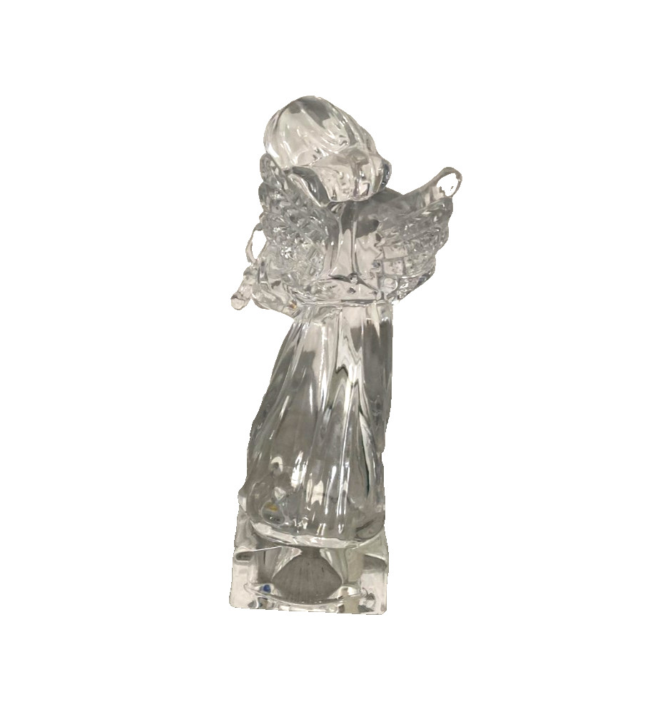 Vintage Mikasa Herald Collection Crystal Angel Playing Violin 8″ Figurine- Nice!