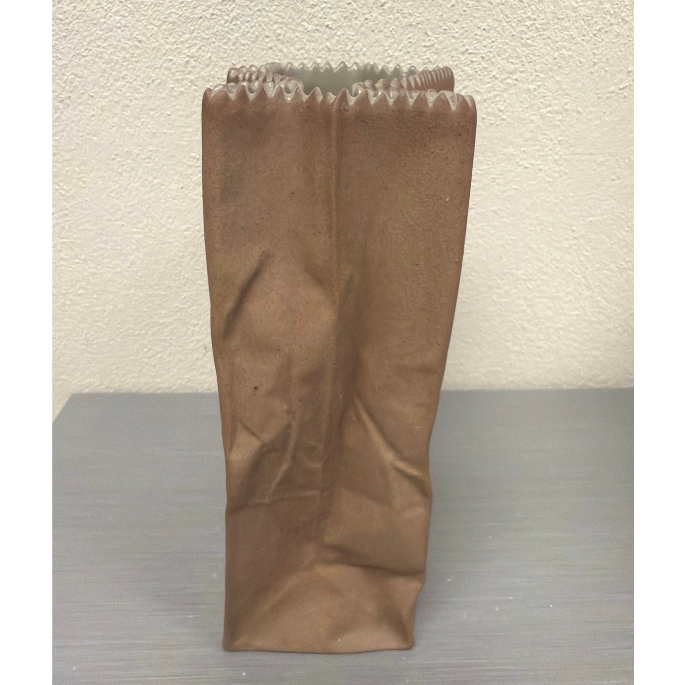 Rosenthal Studio Line Brown Paper Bag Vase Tapio Wirkkala Design Germany 7.5”