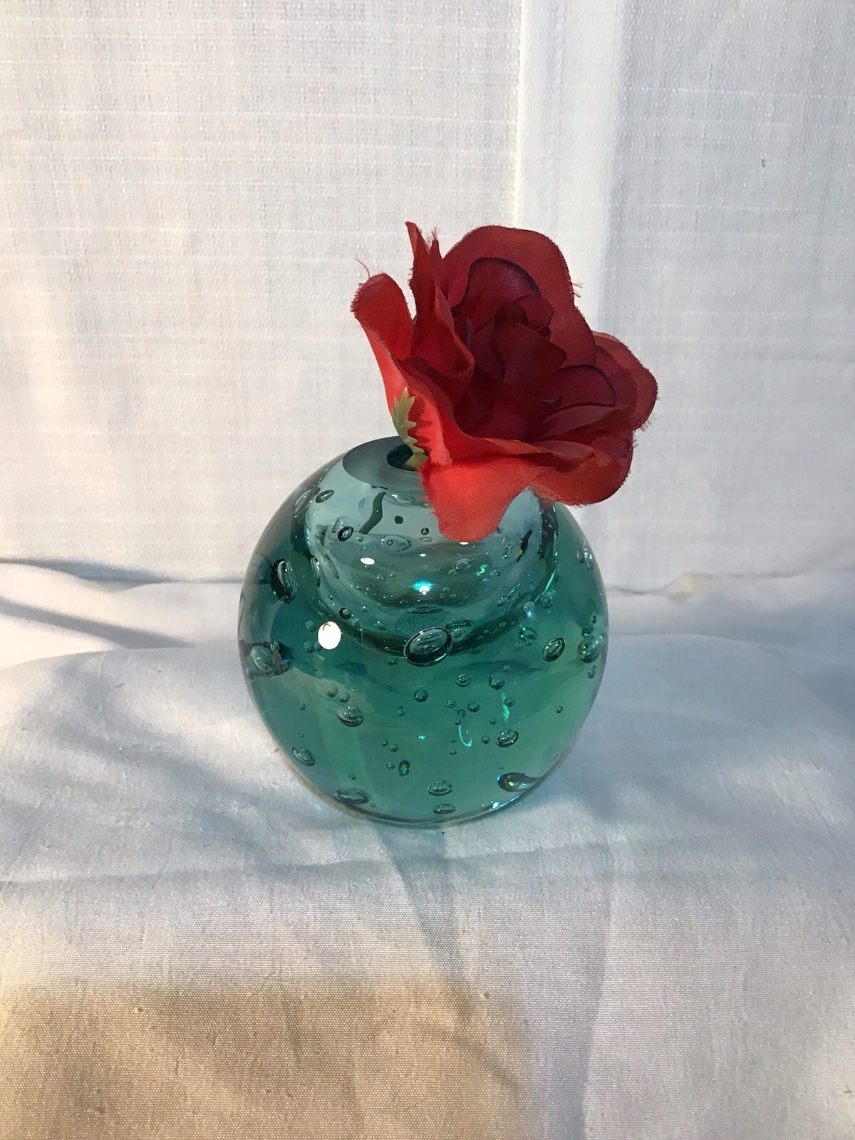 MMA Museum Of Modern Art Controlled Bubble Glass Paperweight Pen Holder/ Flower