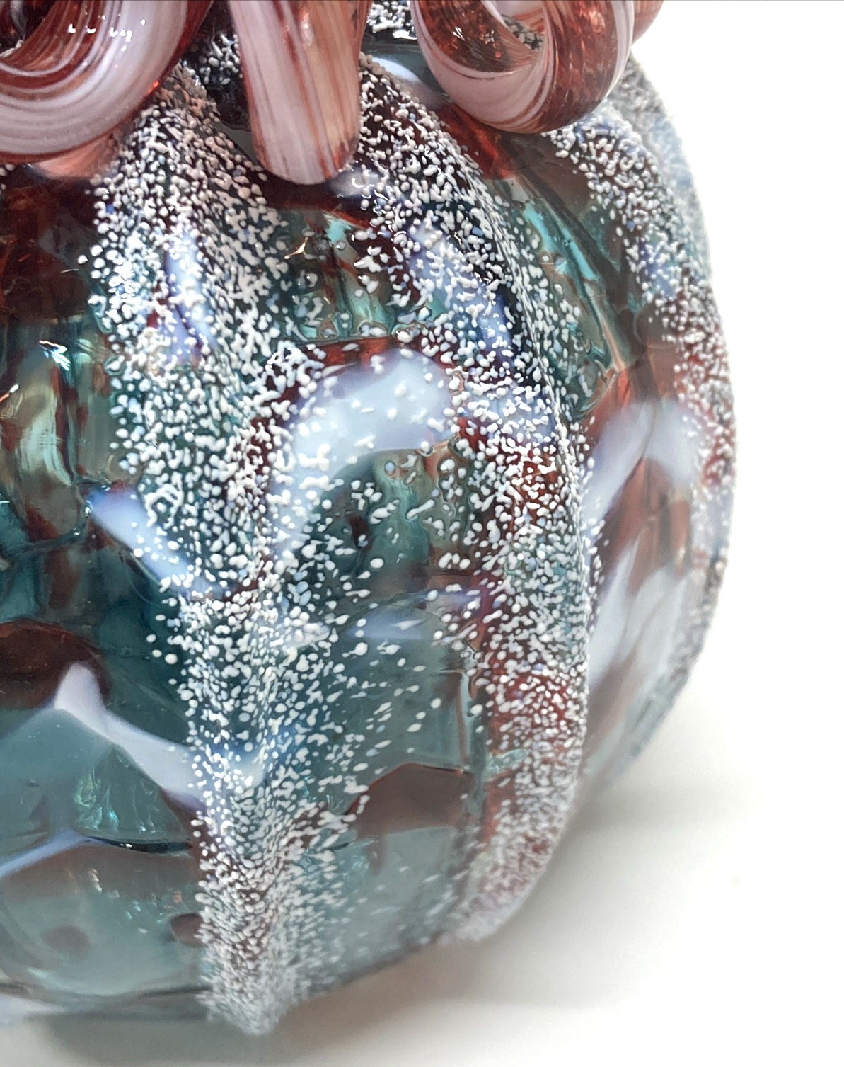 Luke Adams Glassblowing Studio Baby Winter Frost Pumpkin Red Green White