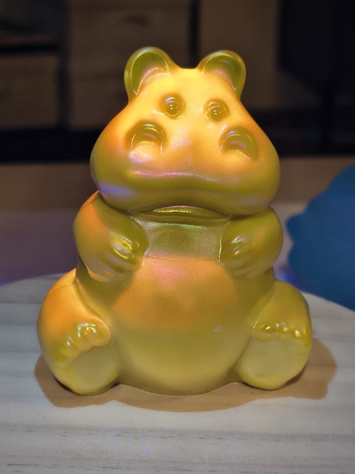 Fenton By Mosser Dandelion Carnival Hippopotamus – GLOWS!